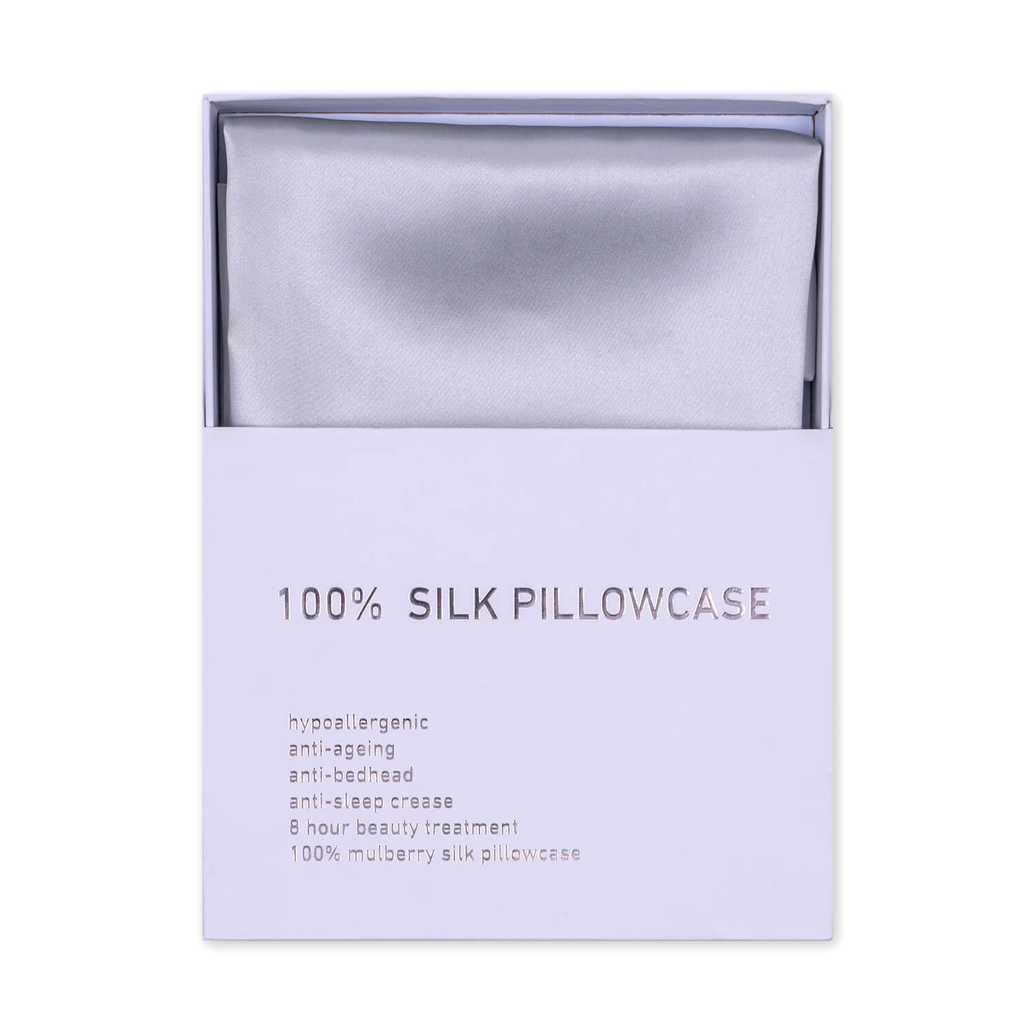 The Home Bedroom Mulberry Silk Pillowcase - Silver 1 Shaws Department Stores