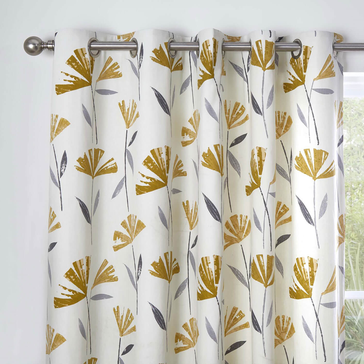 The Home Bedroom Dacey Eyelet Curtains - Ochre 2 Shaws Department Stores