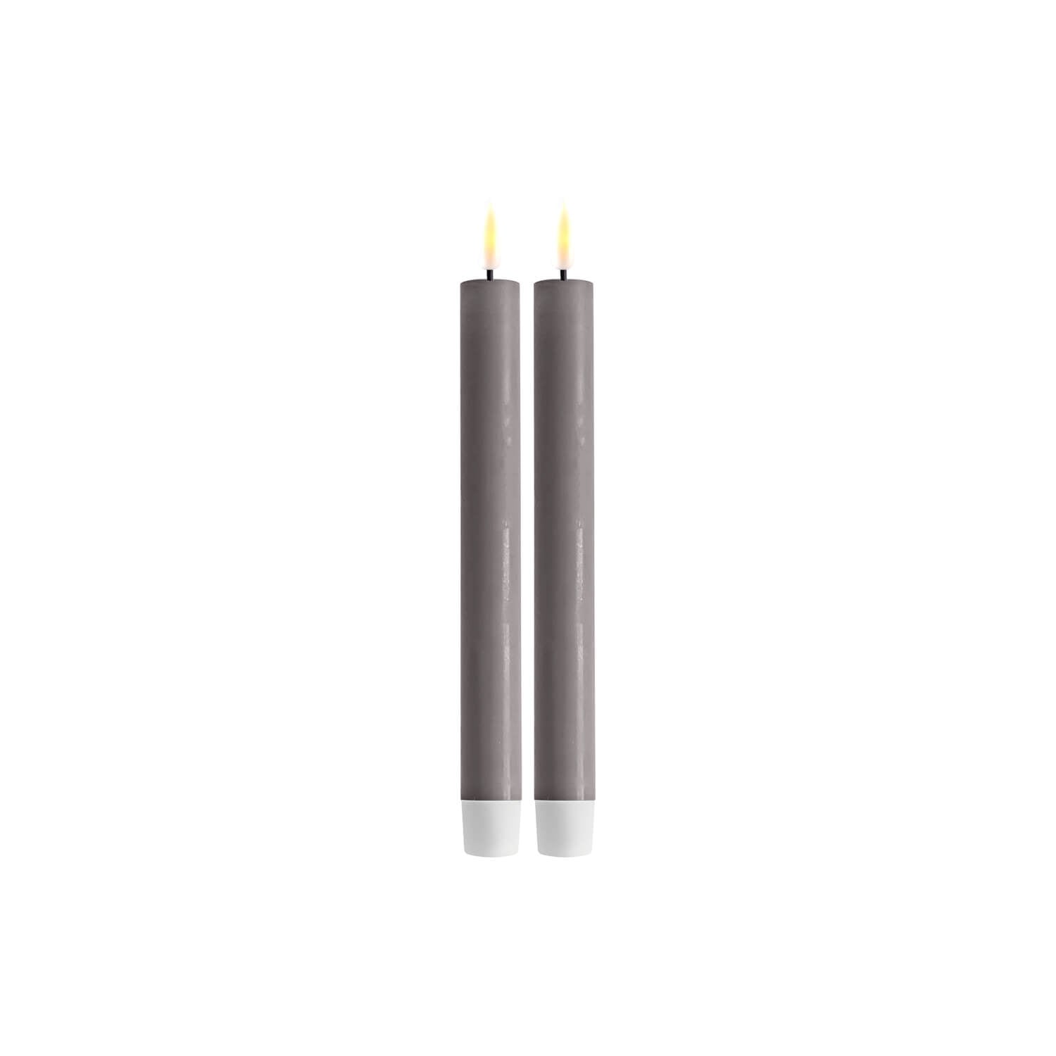 The Home Deluxe 2-Piece LED Dinner Candle 2.2cm x 24cm - Grey 1 Shaws Department Stores