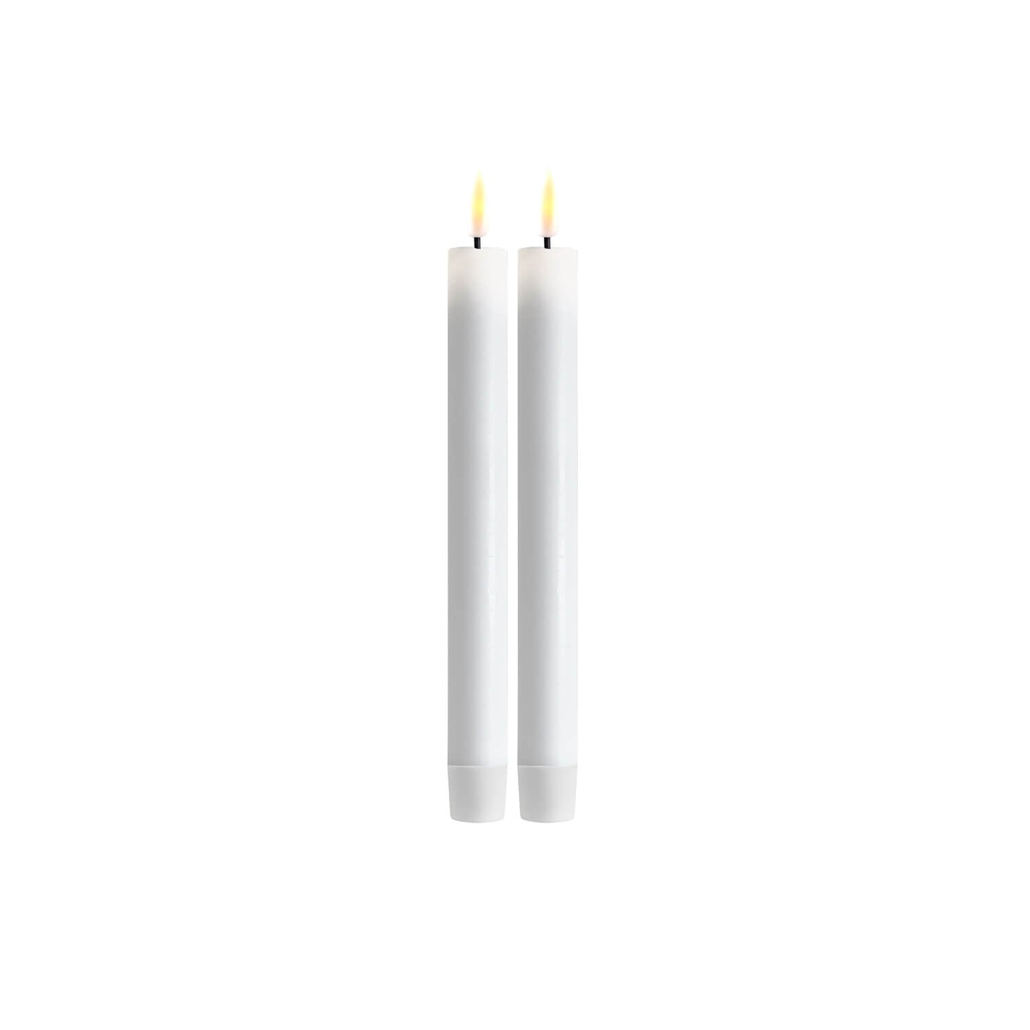 Deluxe Candles Deluxe 2-Piece LED Dinner Candle 2.2cm x 24cm - White 1 Shaws Department Stores