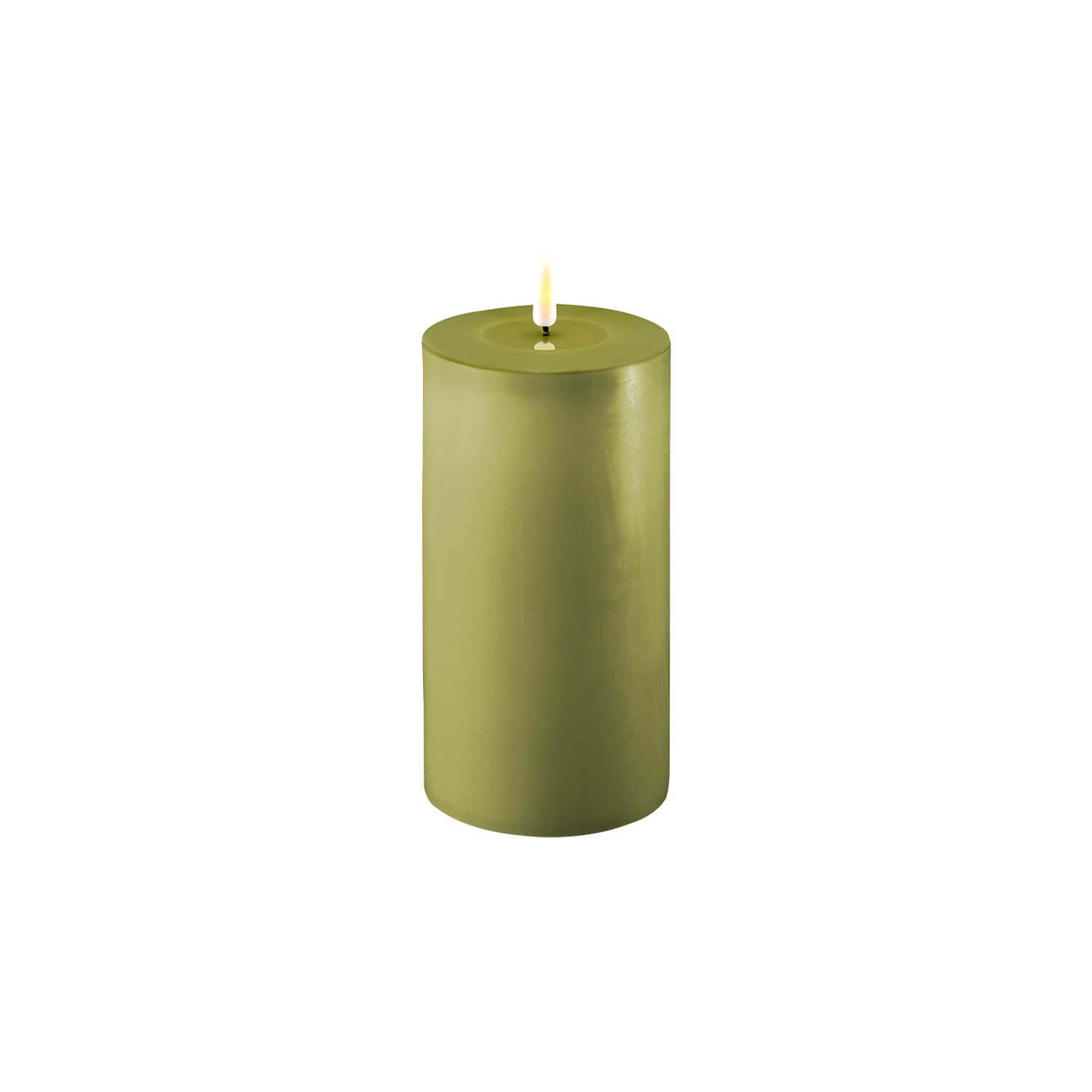 The Home Collection Deluxe LED Candle 10cm x 20cm - Olive Green 1 Shaws Department Stores