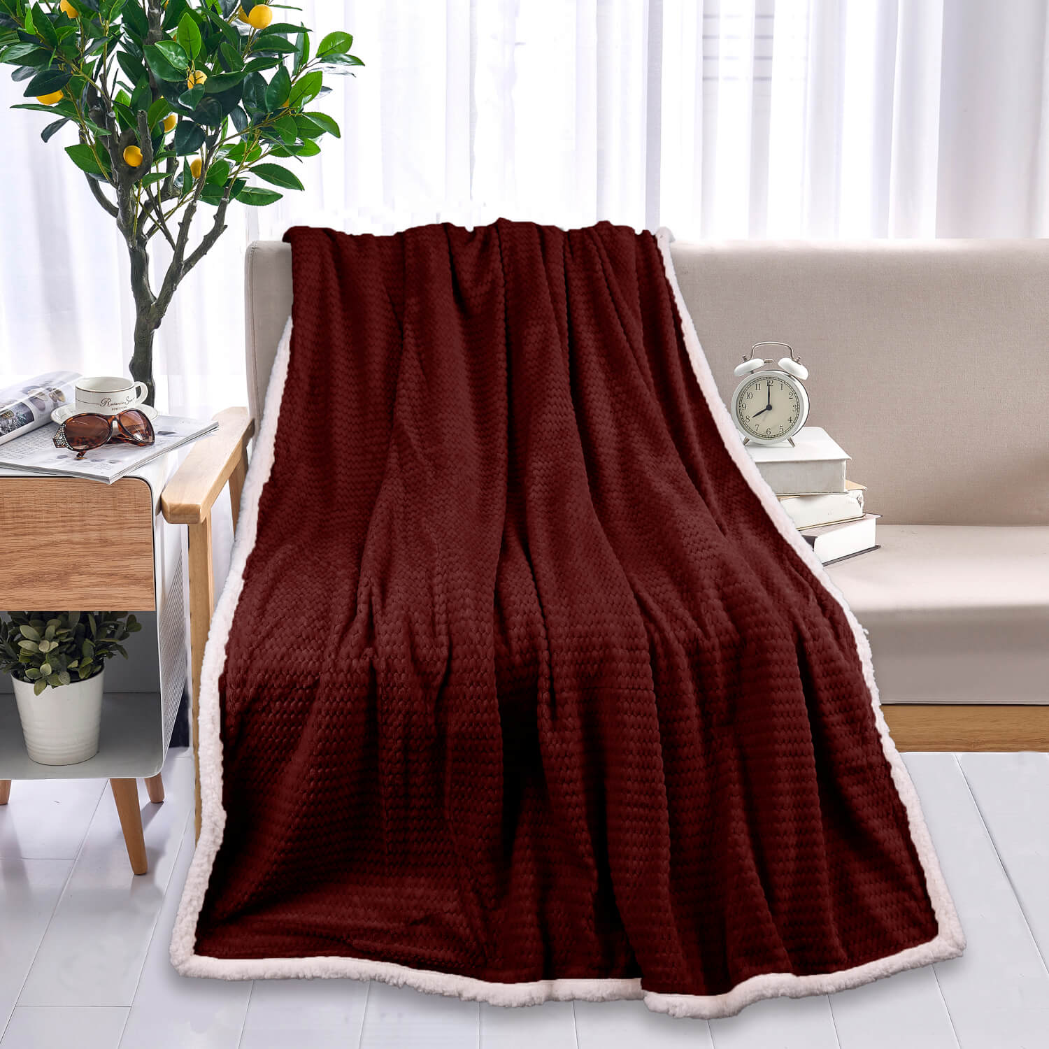 The Home Double Sided Throw 127cm x 152cm - Red 1 Shaws Department Stores