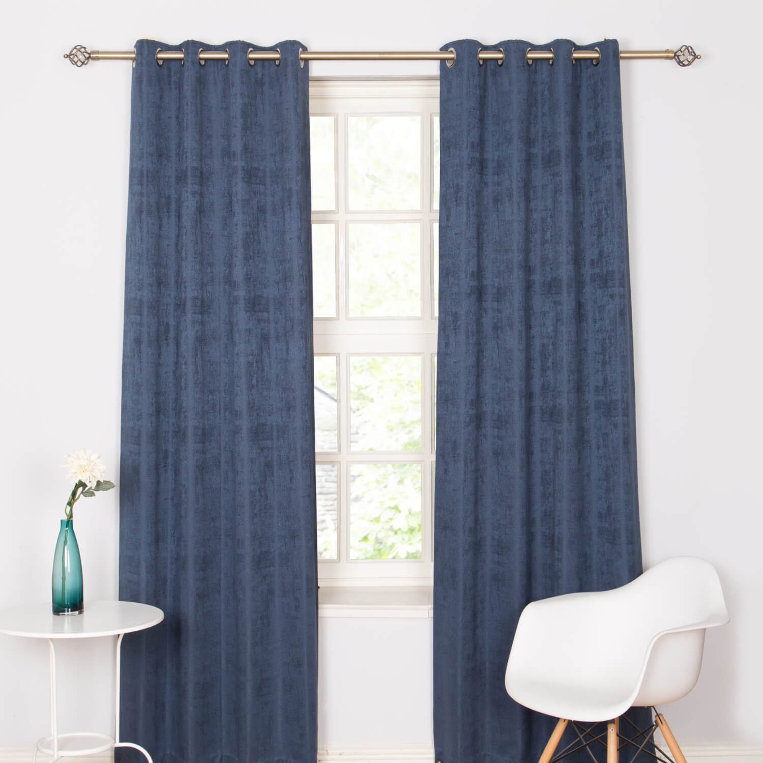 The Home Living Room Fiesta Ring Top Curtains - Midnight 1 Shaws Department Stores