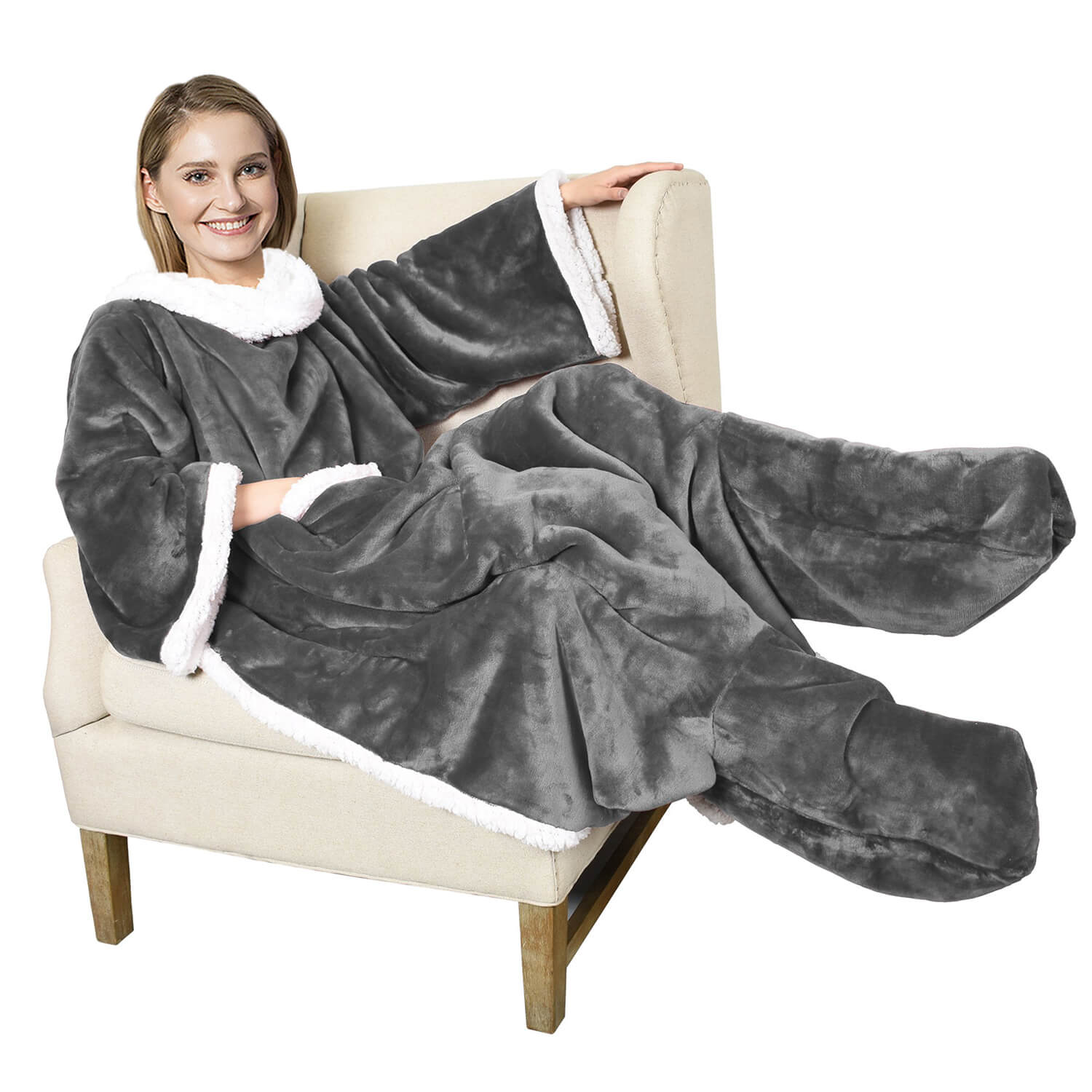 The Home Bedroom TV Blanket - Grey 1 Shaws Department Stores