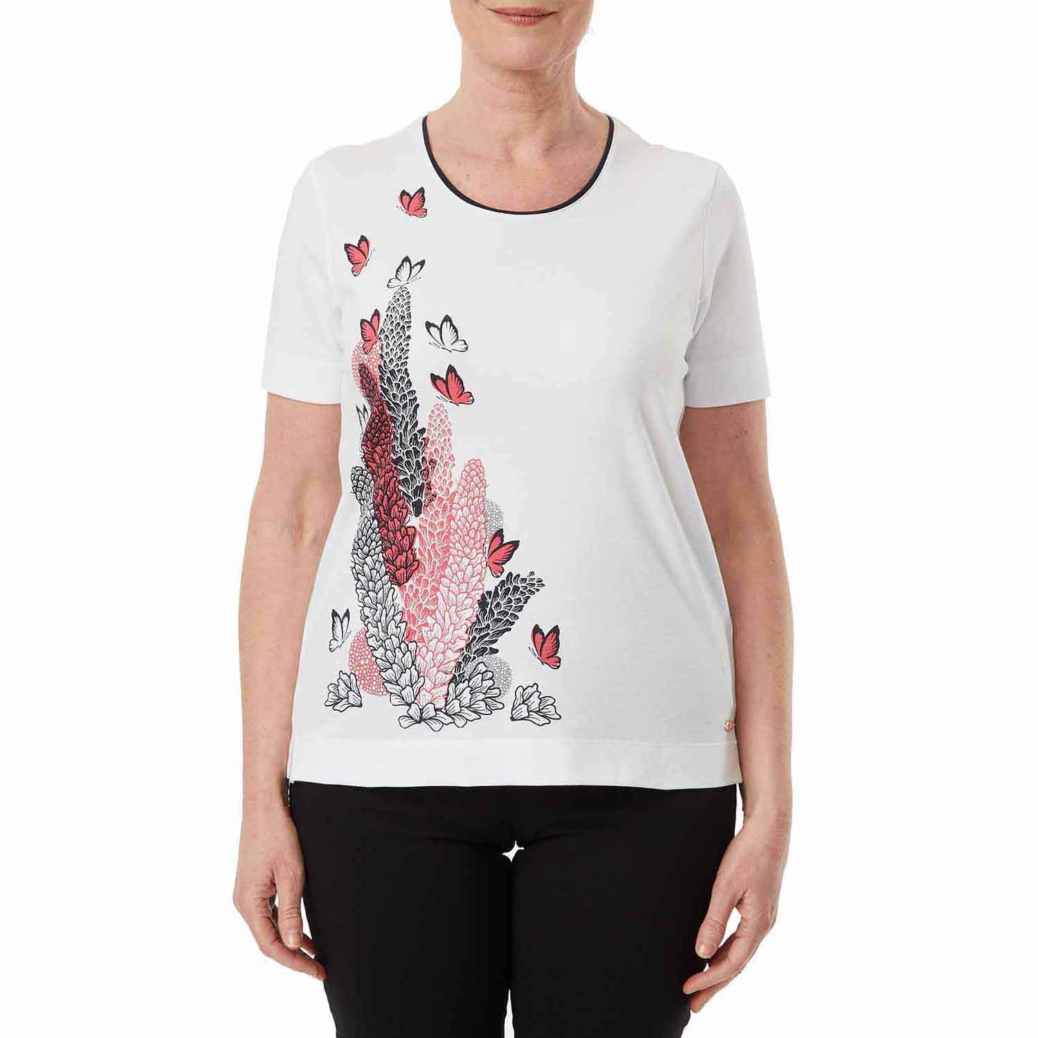 Tigiwear Butterfly Placement Print Top - White 2 Shaws Department Stores