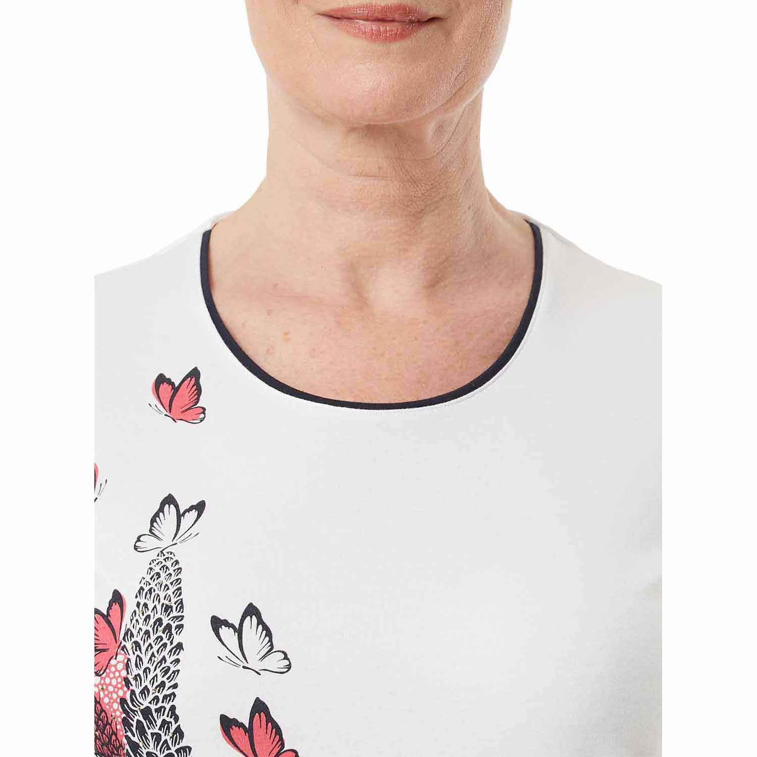 Tigiwear Butterfly Placement Print Top - White 5 Shaws Department Stores