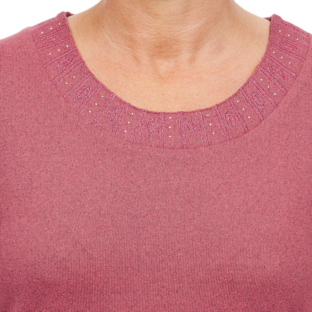 Tigiwear Embellished Neck Top - Peony 4 Shaws Department Stores