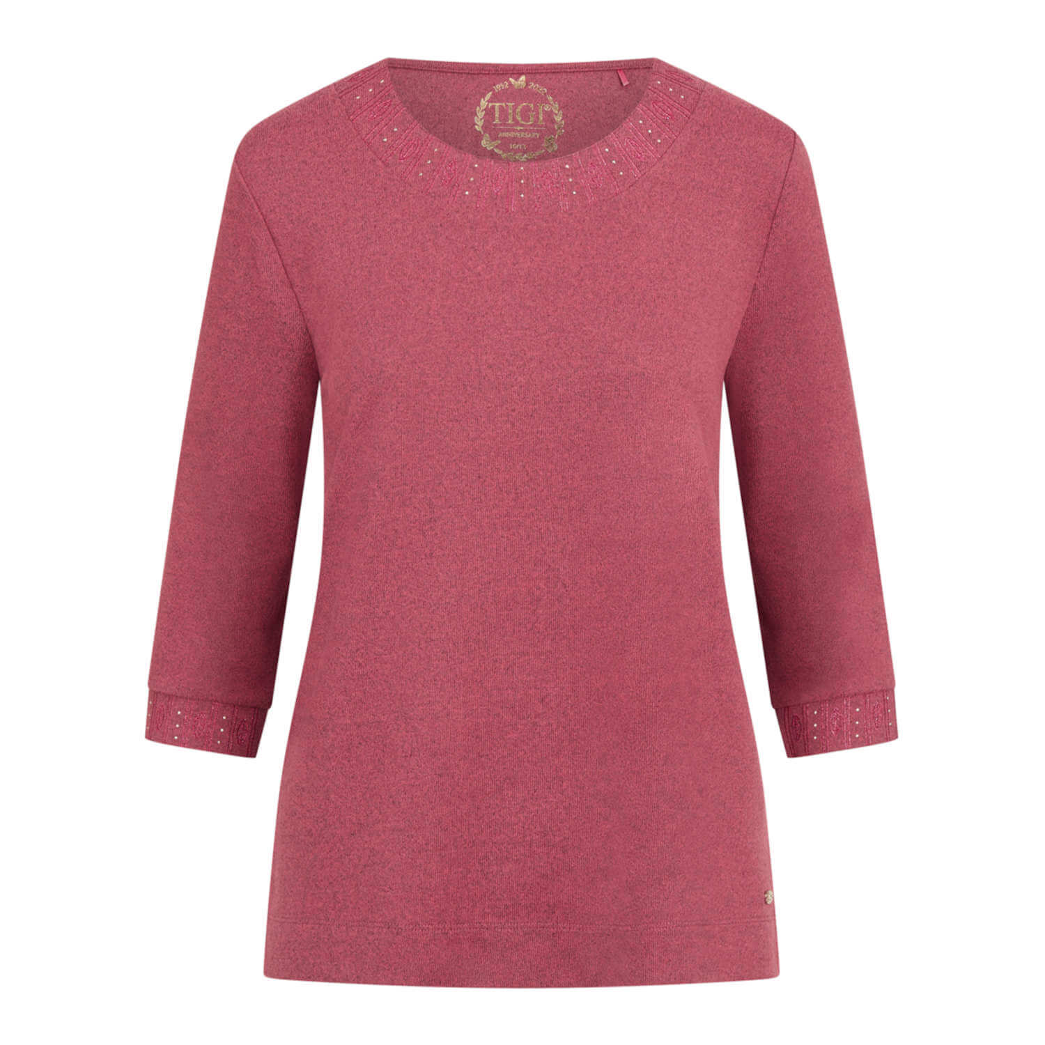 Tigiwear Embellished Neck Top - Peony 6 Shaws Department Stores