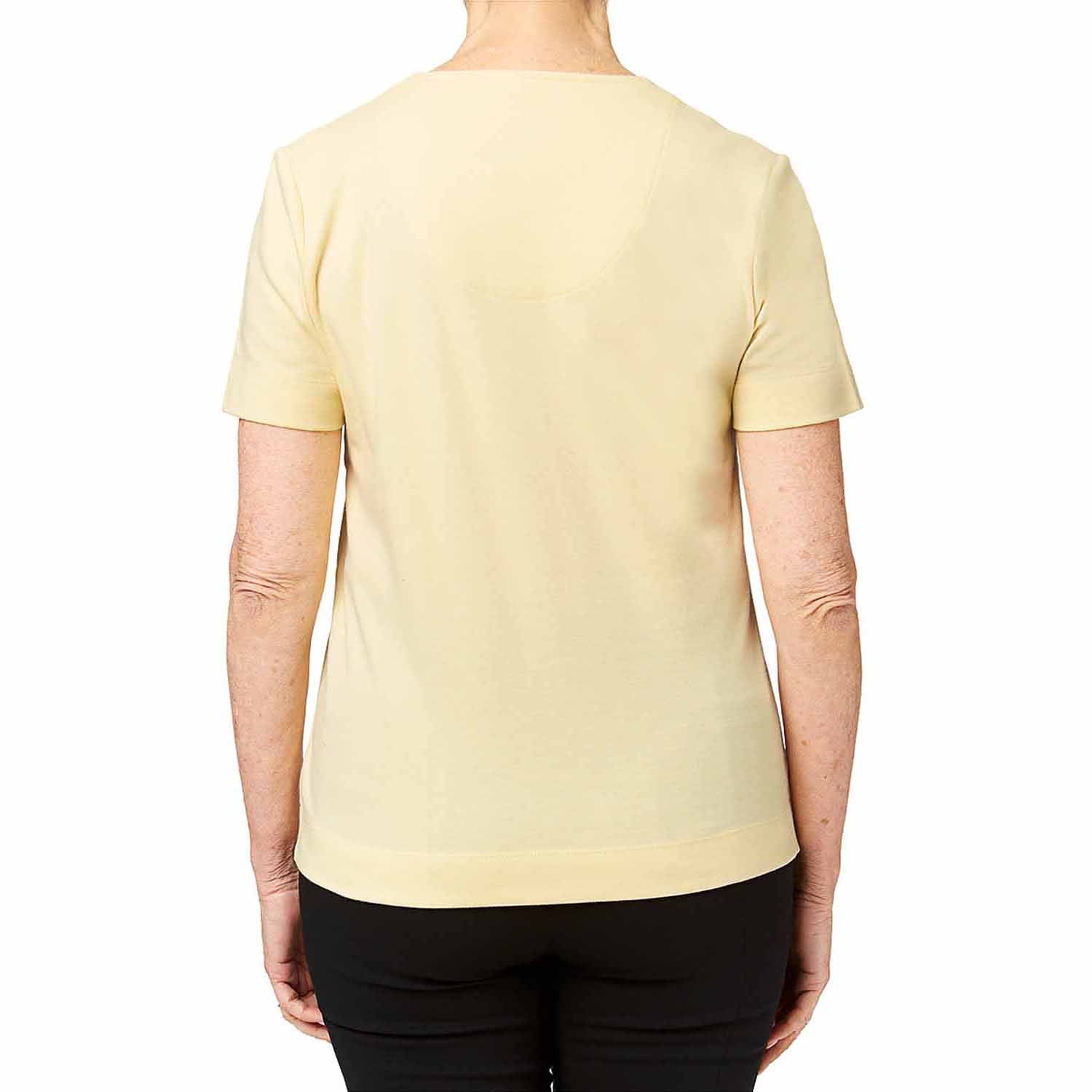 Tigiwear Floral Embroidered Top - Lemon 3 Shaws Department Stores