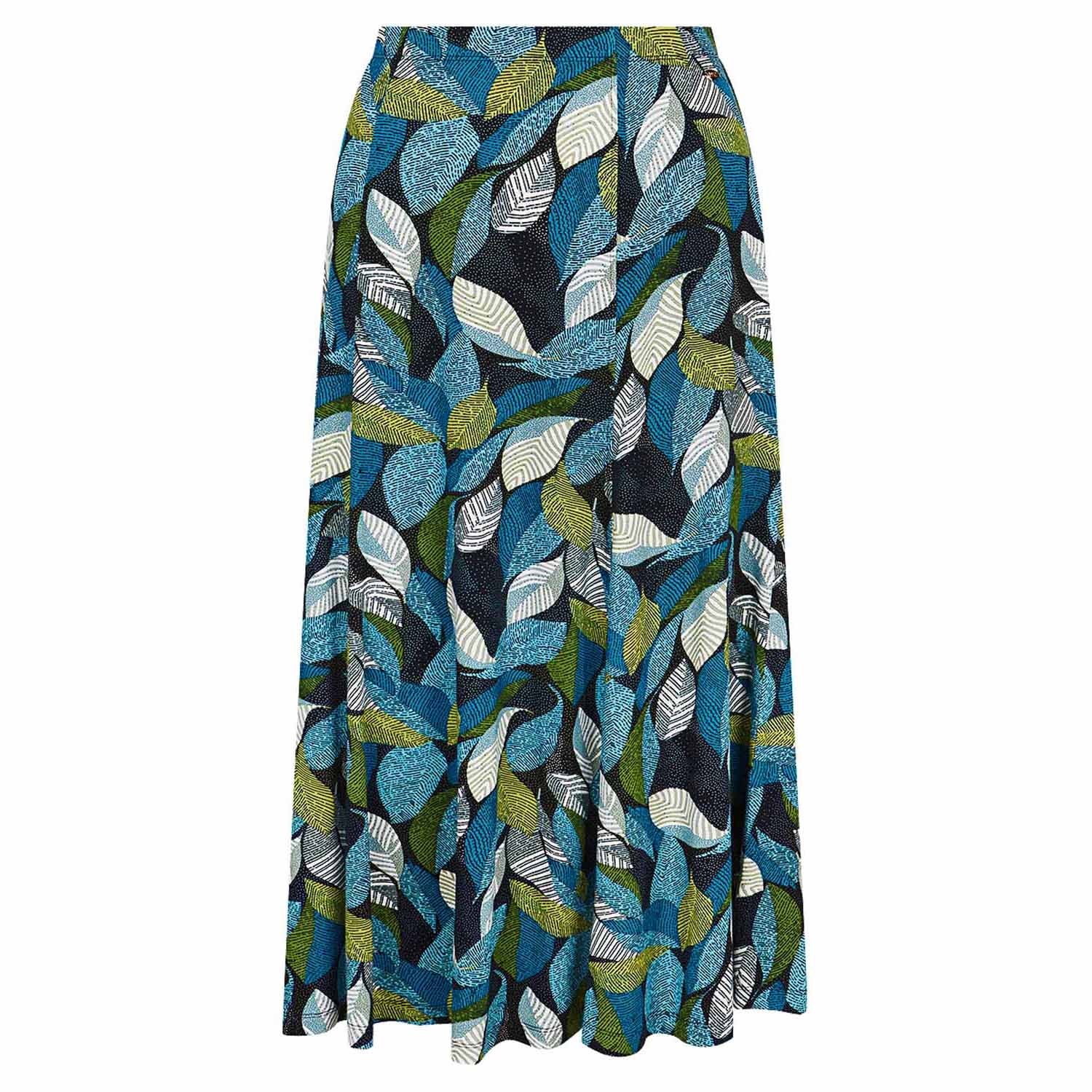 Tigiwear Leaf Print Short Skirt - Navy 4 Shaws Department Stores