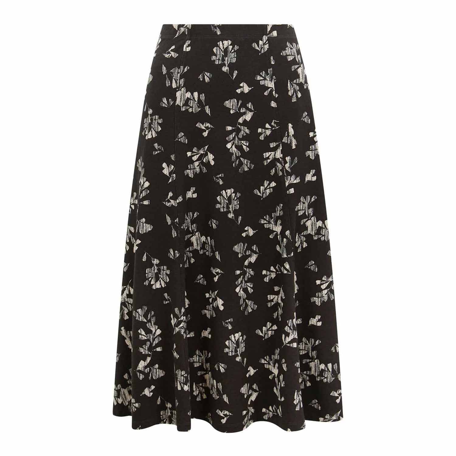 Tigiwear Leaf Print Short Skirt - Black 4 Shaws Department Stores