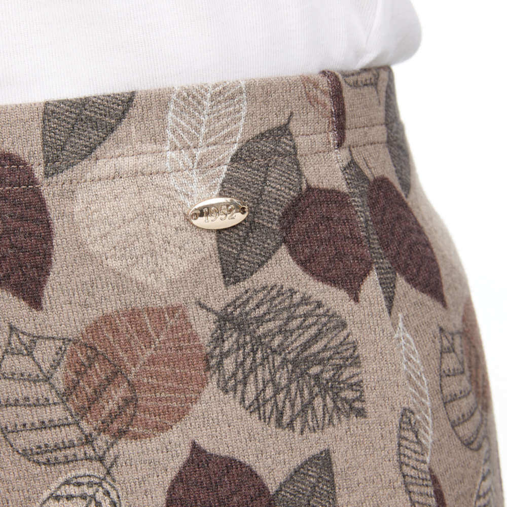 Tigiwear Leaf Print Skirt - Taupe 4 Shaws Department Stores