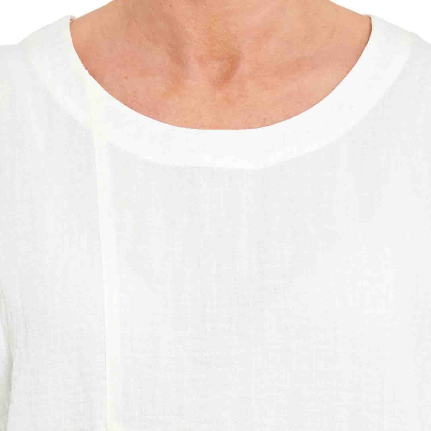 Penny Plain Asymmetric Hem Top - Ivory 3 Shaws Department Stores