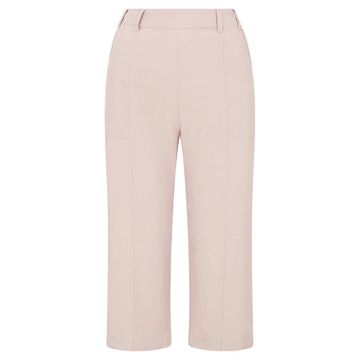 Penny Plain Linen Blend Cropped Trousers - Cloud 2 Shaws Department Stores