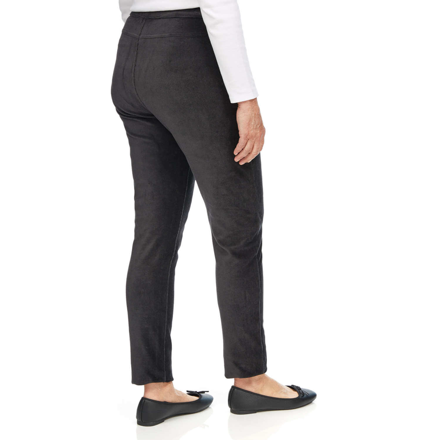 Tigiwear Ribbed Velour Trousers - Charcoal 3 Shaws Department Stores