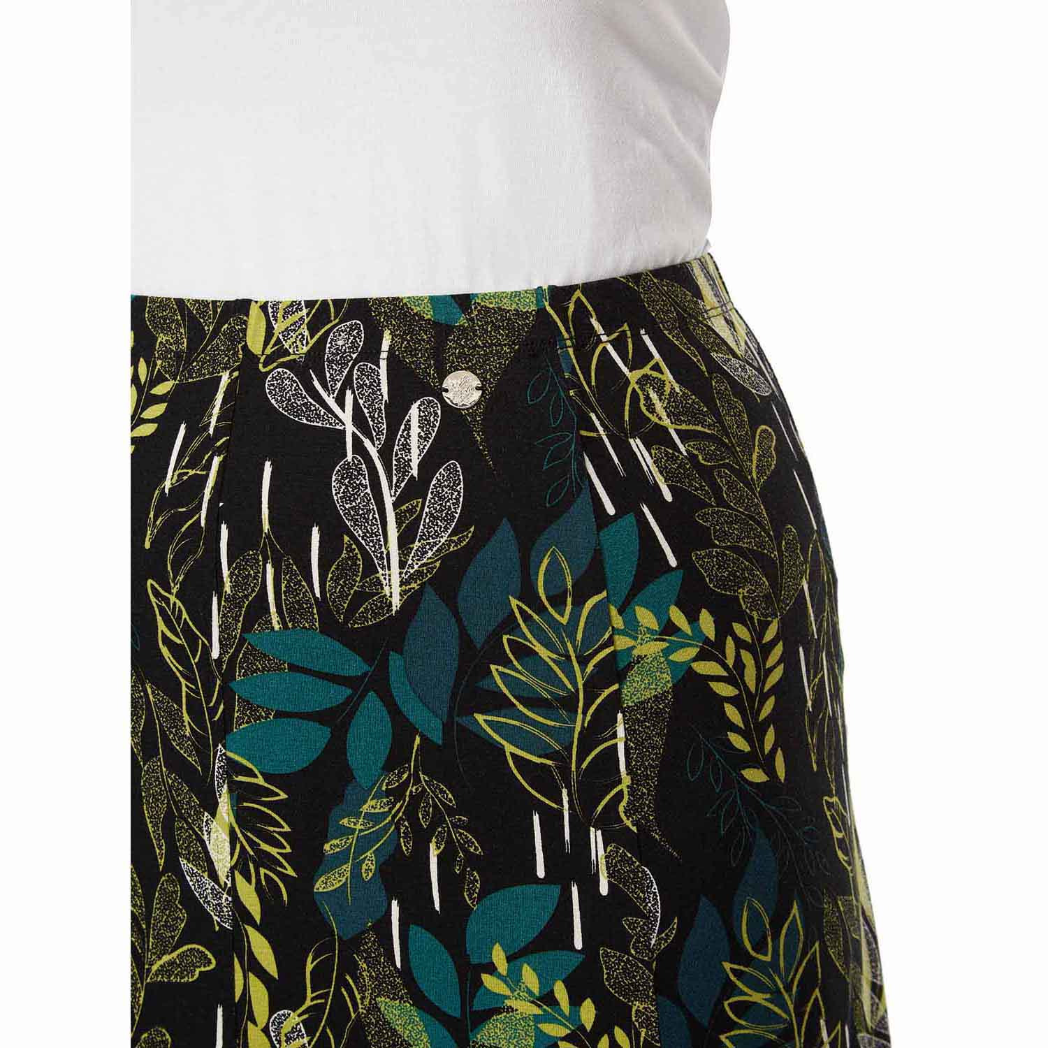 Tigiwear Tropical Leaf Print Skirt - Black 5 Shaws Department Stores