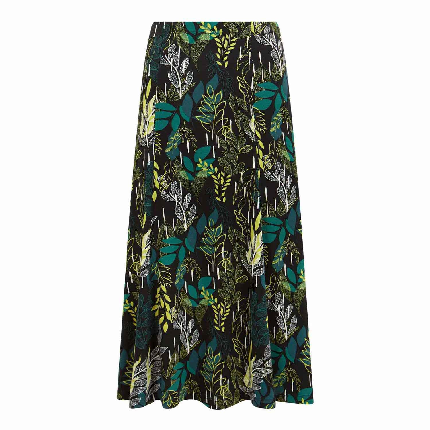 Tigiwear Tropical Leaf Print Skirt - Black 4 Shaws Department Stores