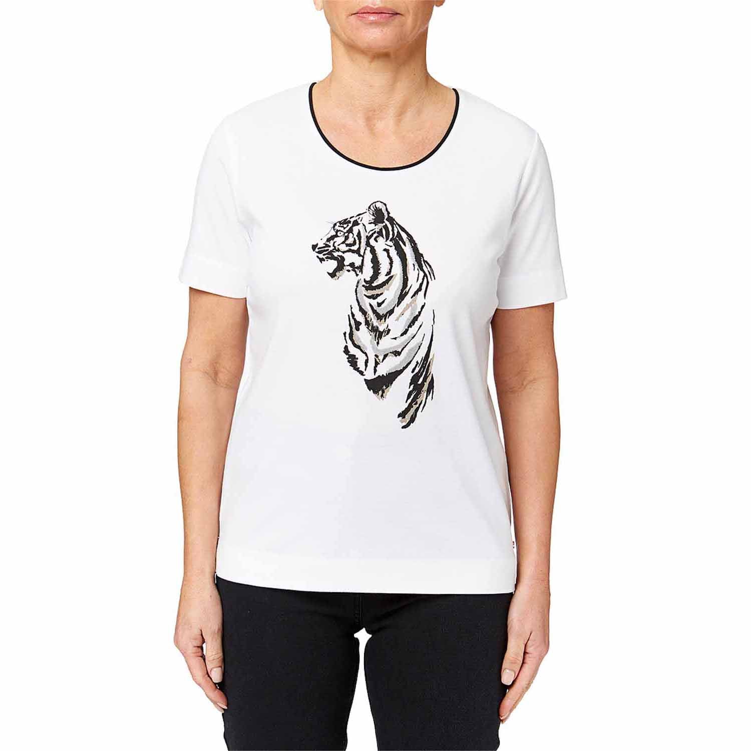 Tigiwear Wildlife Tiger Print Top - White 2 Shaws Department Stores