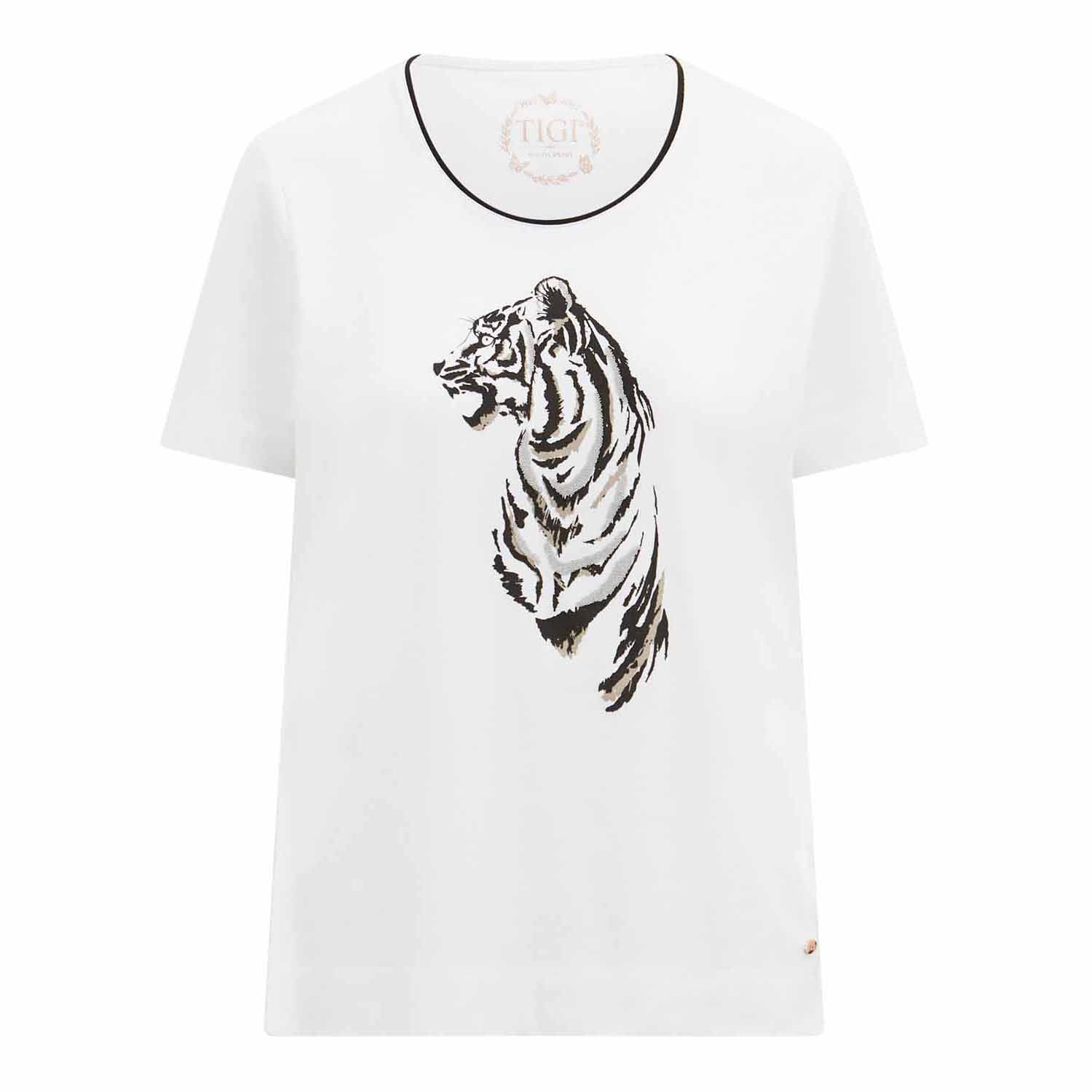 Tigiwear Wildlife Tiger Print Top - White 4 Shaws Department Stores