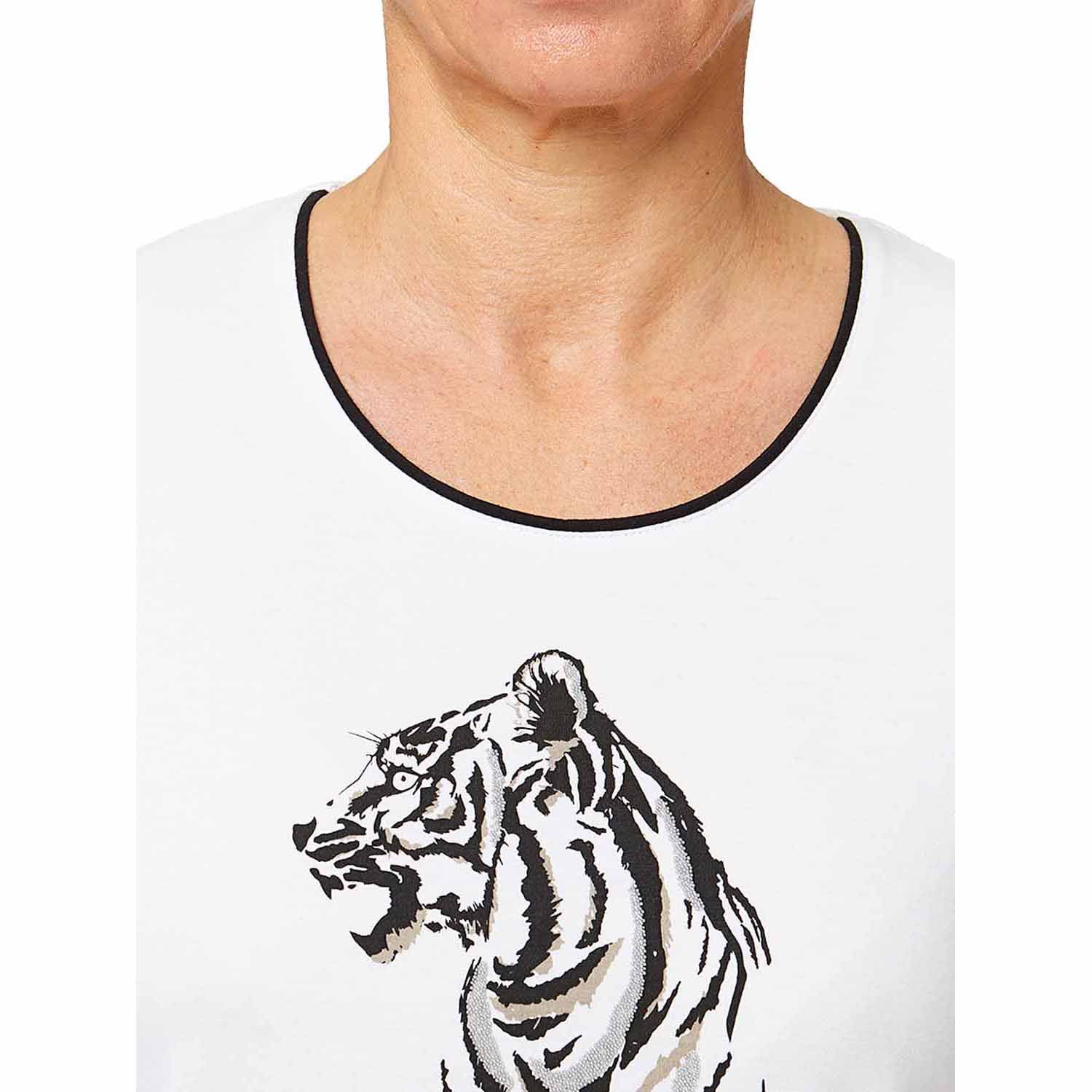 Tigiwear Wildlife Tiger Print Top - White 5 Shaws Department Stores
