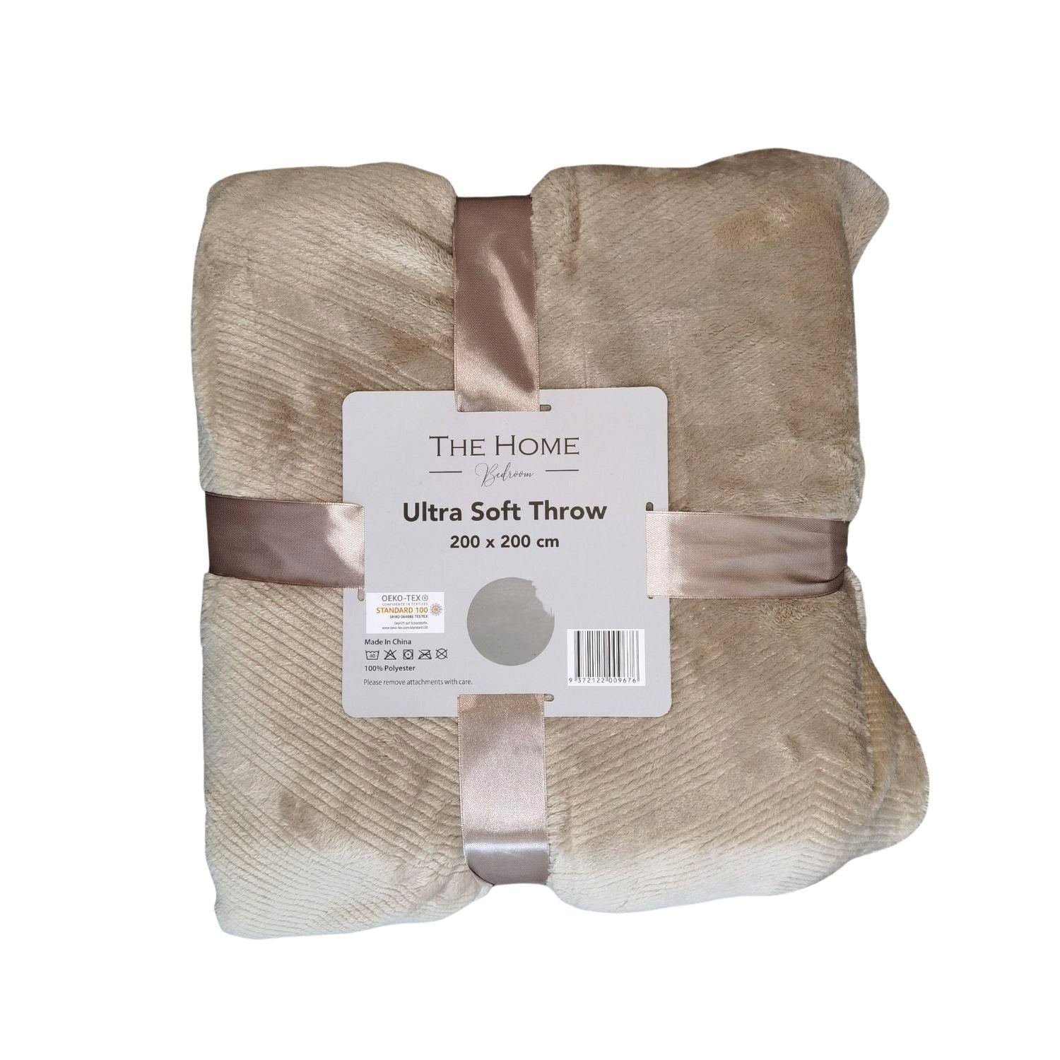The Home Bedroom Ultra Soft Throw - Beige 1 Shaws Department Stores