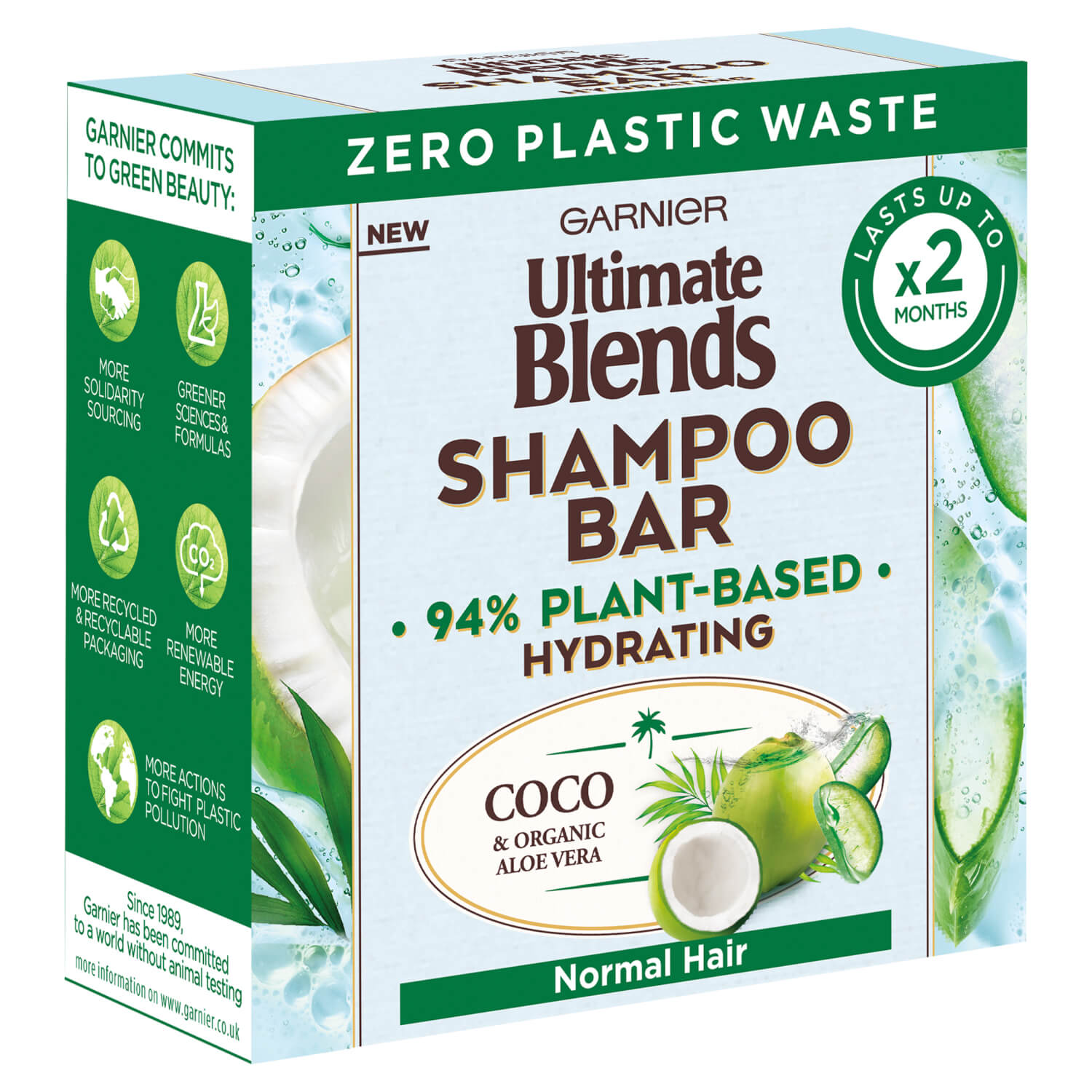 Garnier Ultimate Blends Coconut Hydrating Shampoo Bar with Aloe Vera - 60g 1 Shaws Department Stores