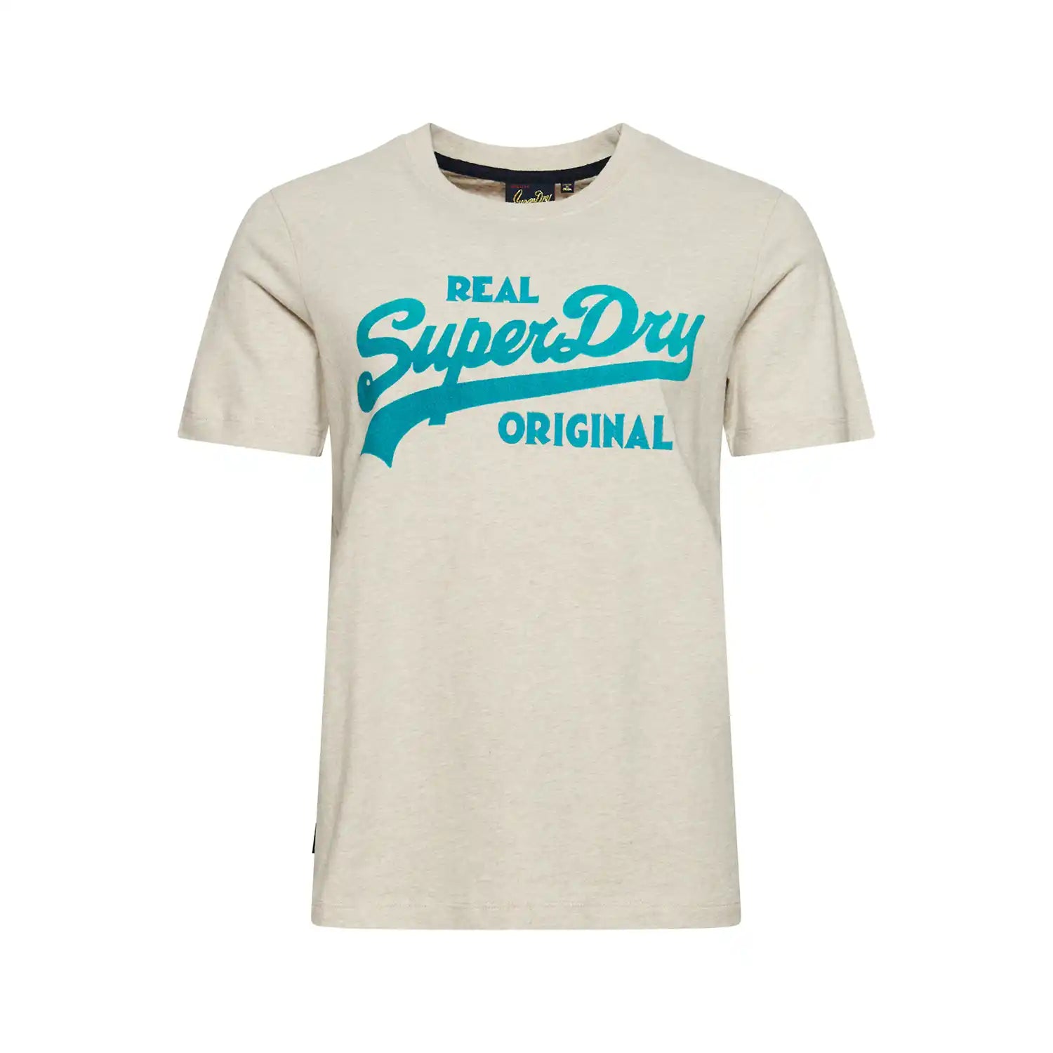 Superdry Vintage Scripted College Tee - Oatmeal 1 Shaws Department Stores