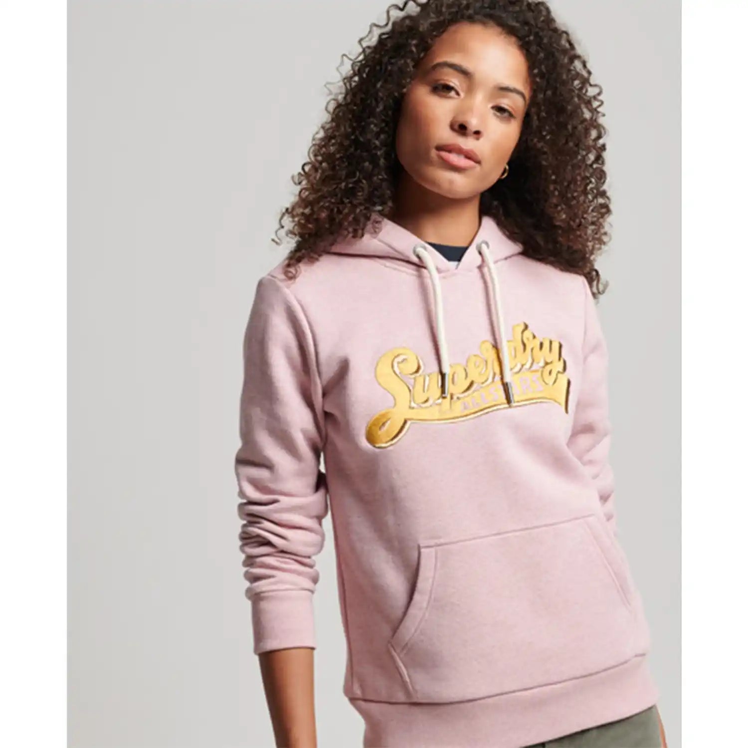 Superdry Vintage Scripted College Hood - Soft Pink 1 Shaws Department Stores