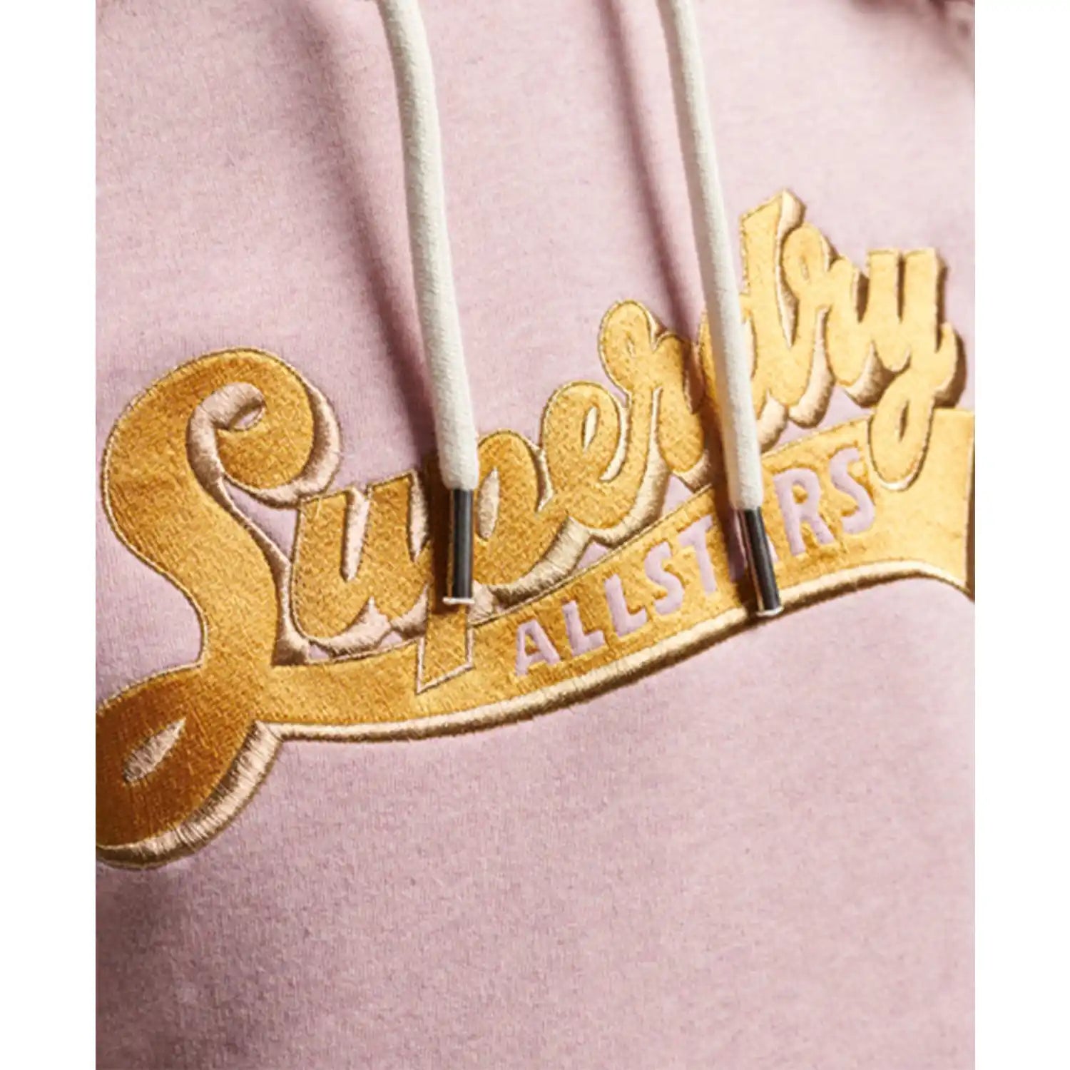 Superdry Vintage Scripted College Hood - Soft Pink 3 Shaws Department Stores