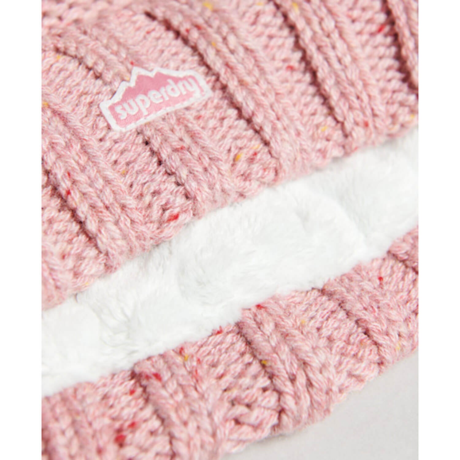 Superdry Cable Knit Bobble Beanie - Rose 3 Shaws Department Stores
