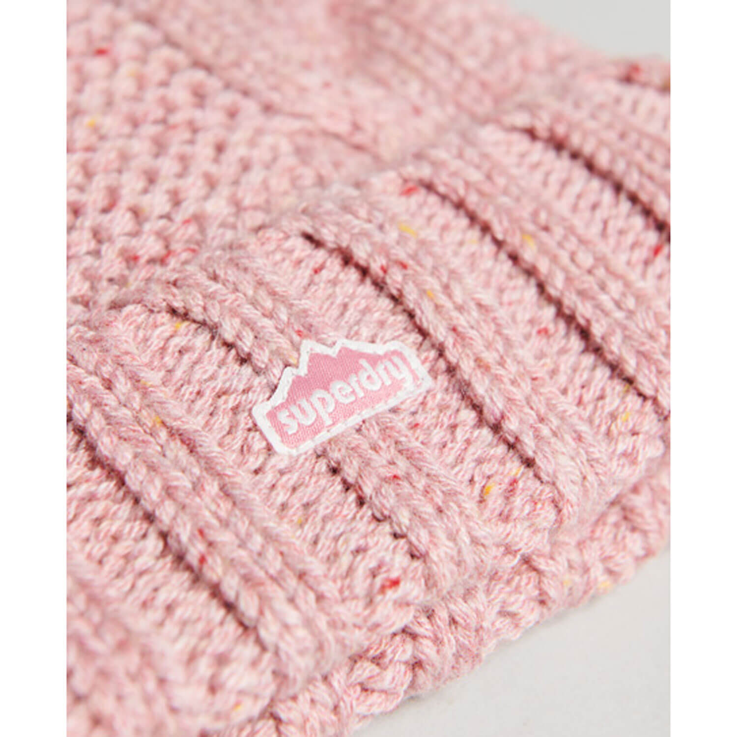 Superdry Cable Knit Bobble Beanie - Rose 2 Shaws Department Stores