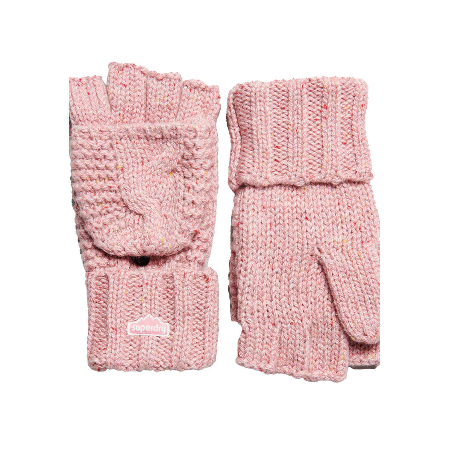 Superdry Cable Knit Gloves - Rose 1 Shaws Department Stores