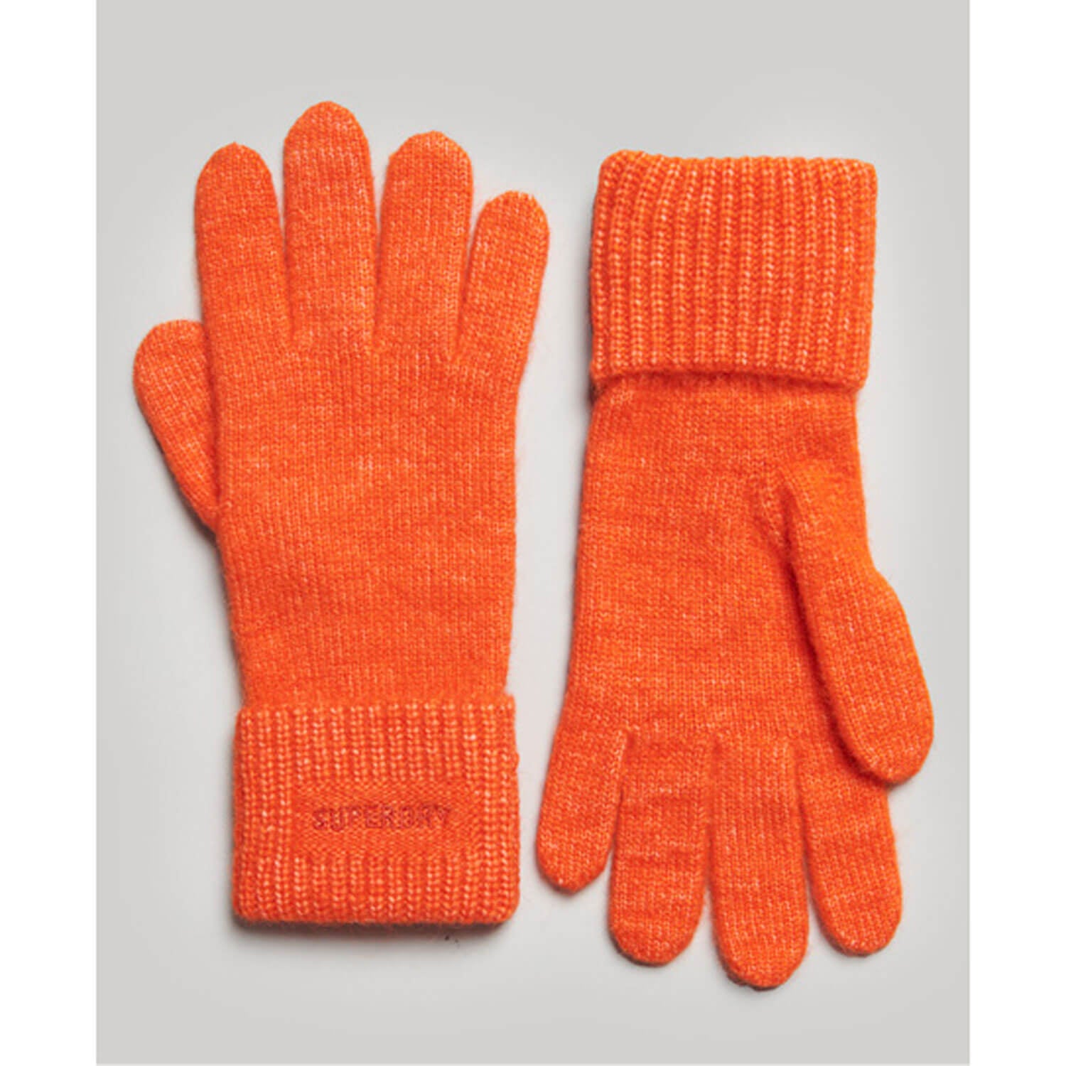 Superdry Essential Ribbed Gloves - Orange 3 Shaws Department Stores