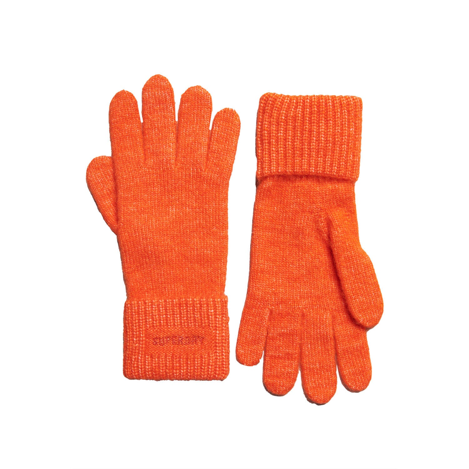 Superdry Essential Ribbed Gloves - Orange 1 Shaws Department Stores