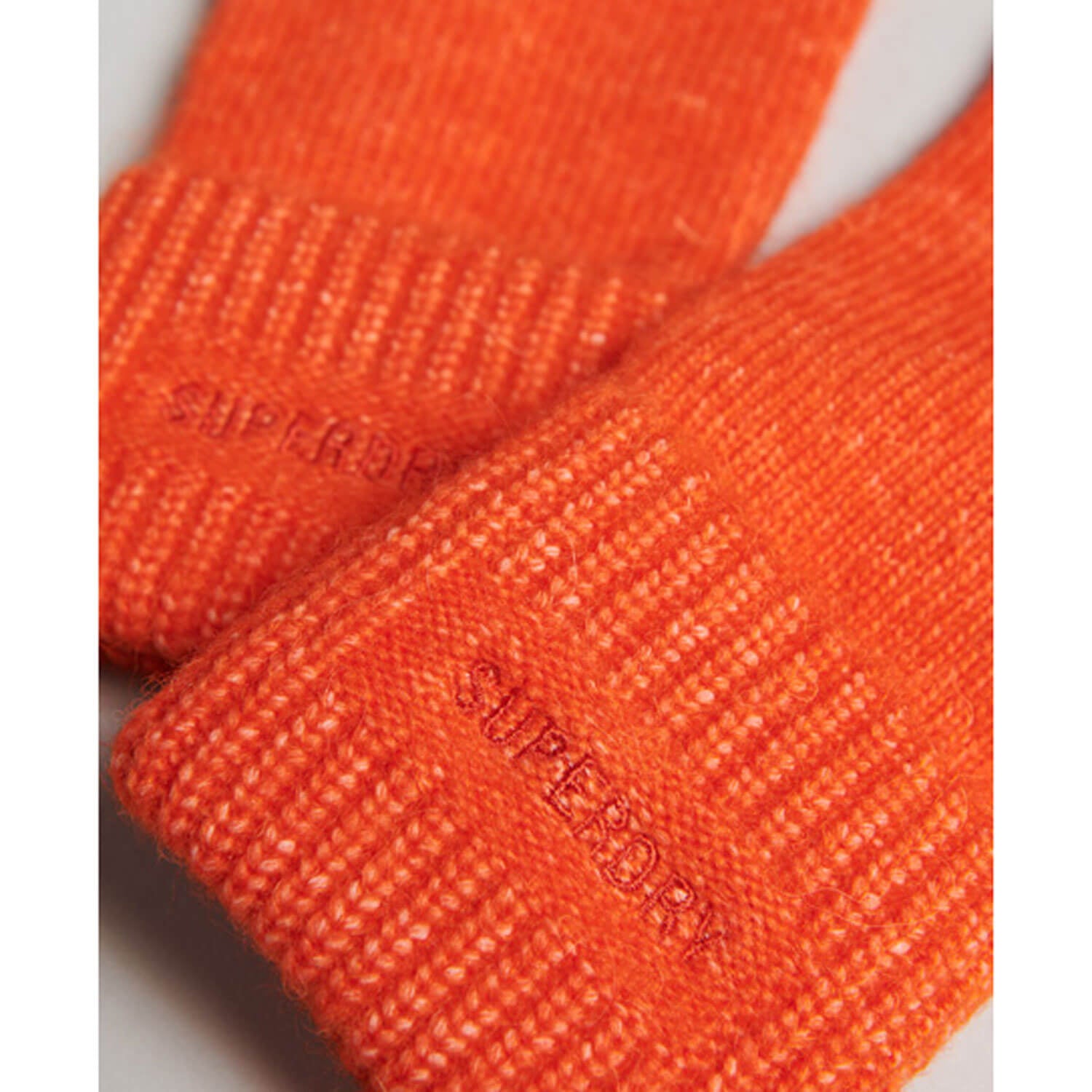 Superdry Essential Ribbed Gloves - Orange 2 Shaws Department Stores