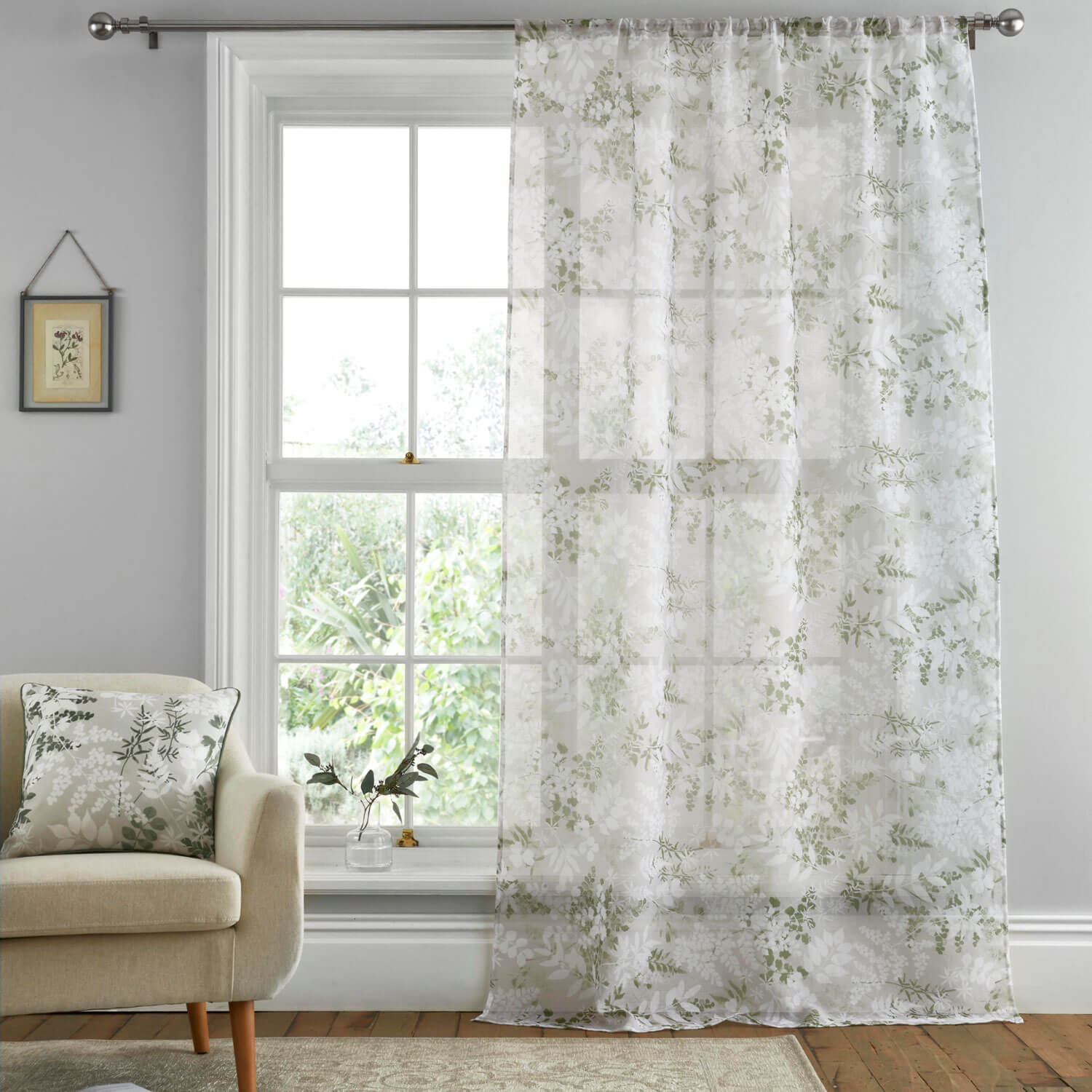 The Home Collection Wesbury Printed Voile Curtains - 140x228 1 Shaws Department Stores