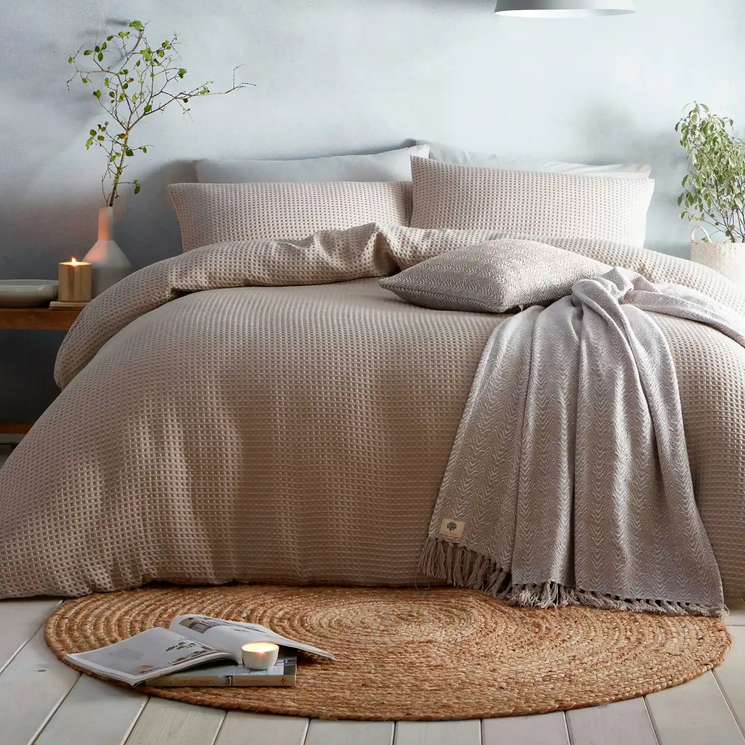  The Home Luxury Collection Textured Waffle Duvet Cover Set 1 Shaws Department Stores