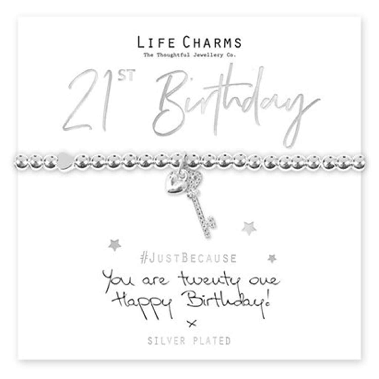 Life Charms You Are 21 Key Bracelet - Silver 2 Shaws Department Stores