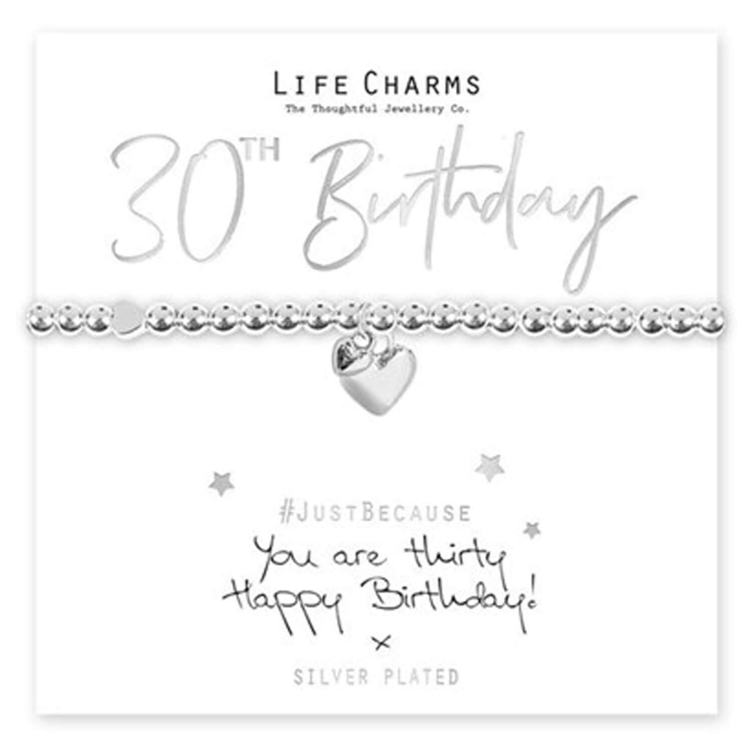 Life Charms You Are 30 Hearts Bracelet - Silver 2 Shaws Department Stores