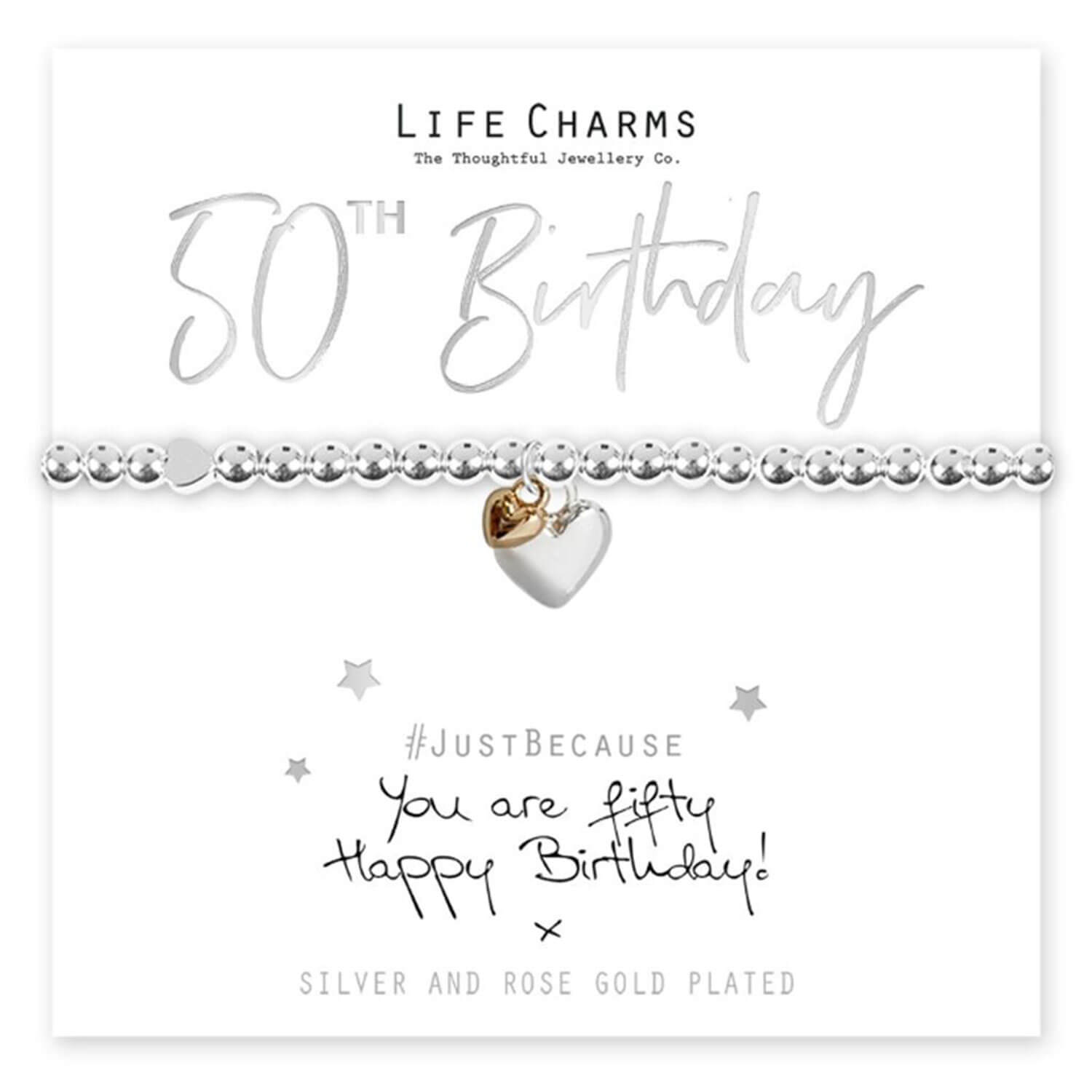 Life Charms You Are 50 Heart Bracelet - Silver 2 Shaws Department Stores