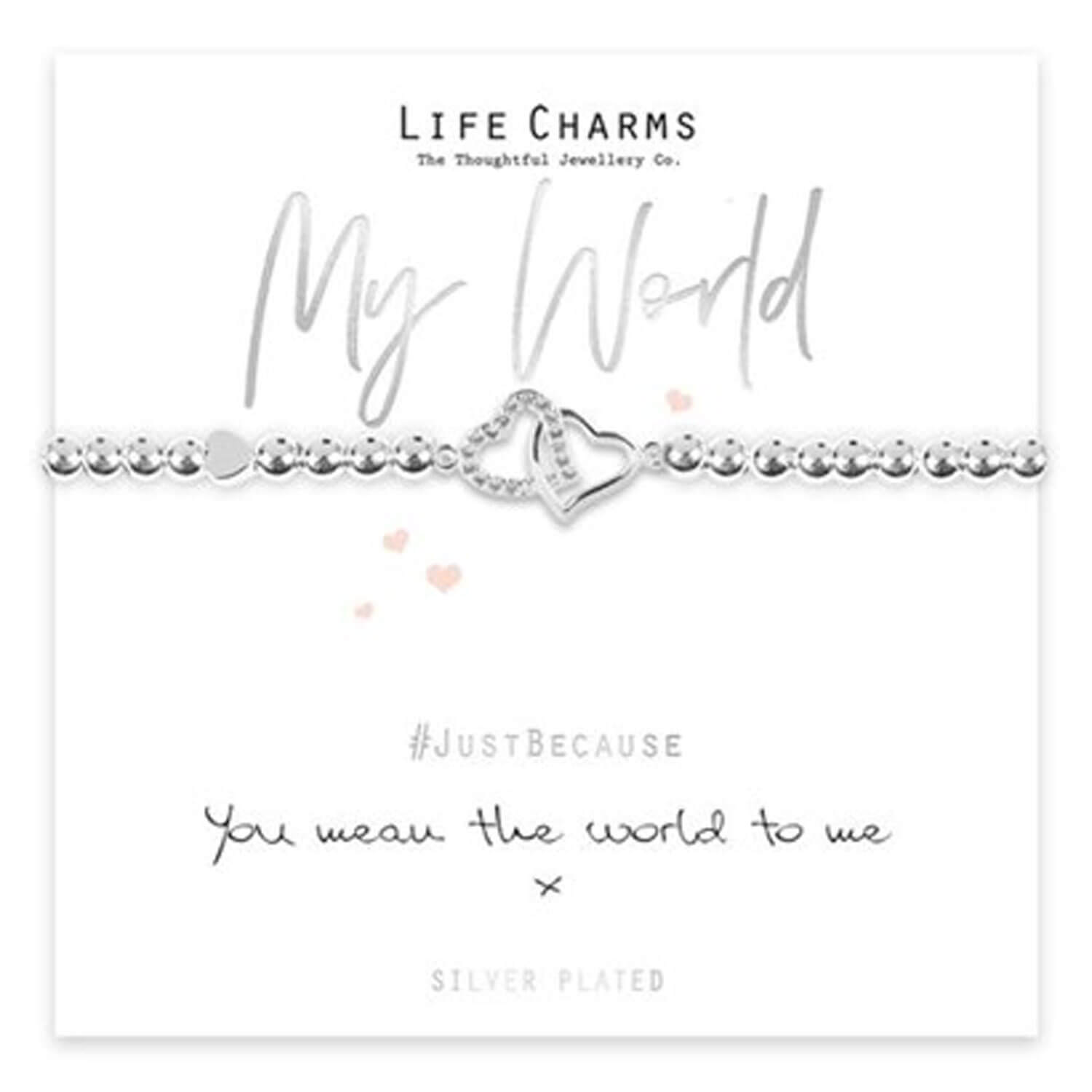 Life Charms You Mean The World To Me Brace - Silver 2 Shaws Department Stores