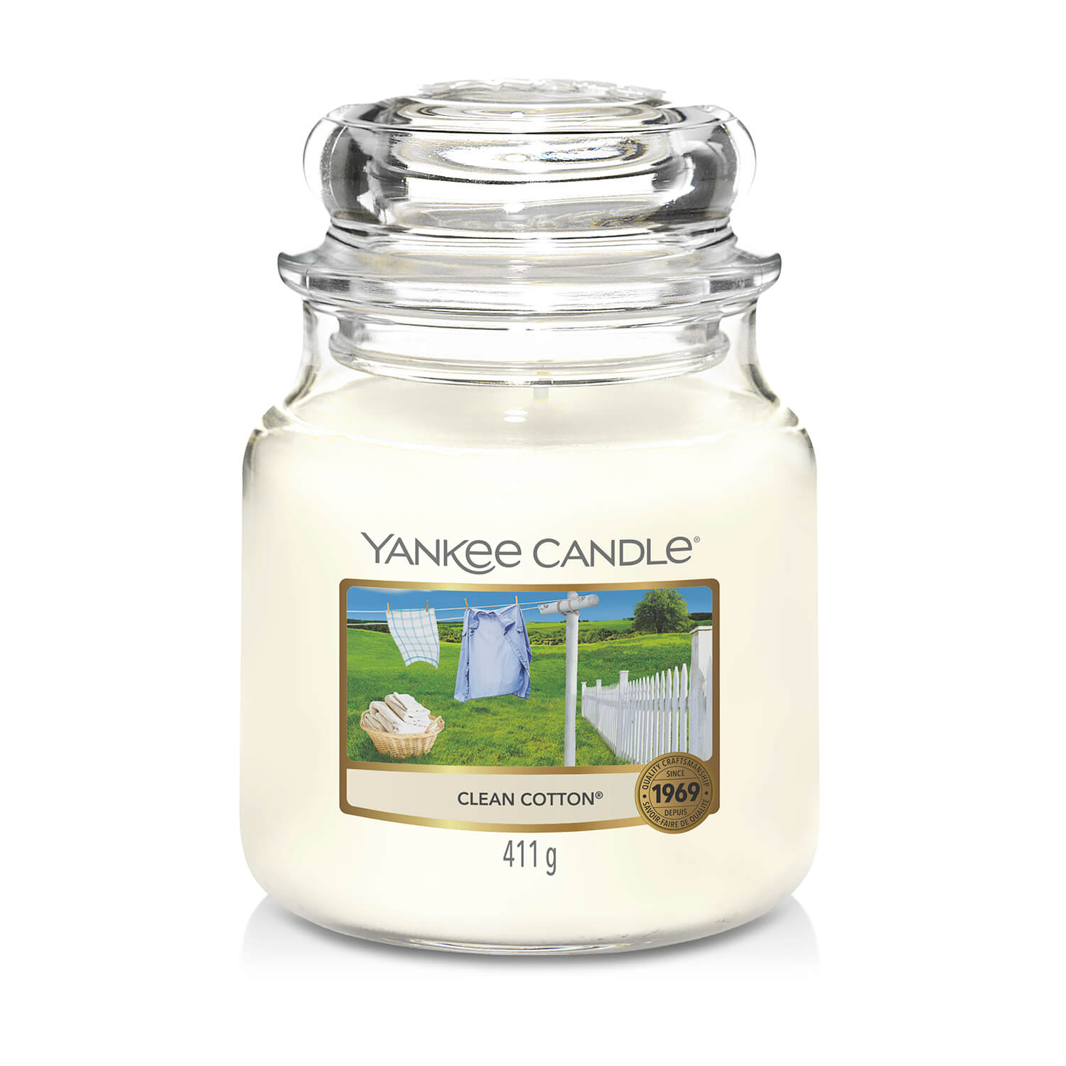 Yankee Candle Medium Jar - Clean Cotton 1 Shaws Department Stores