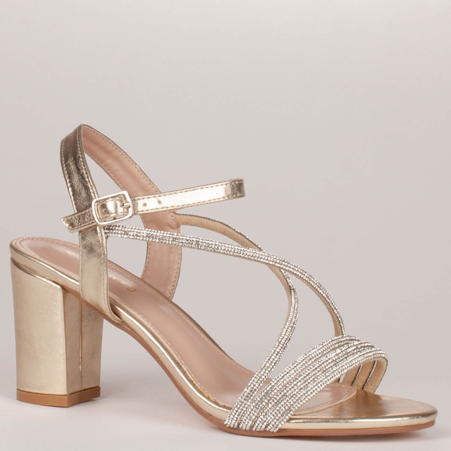 Sorento Cabracastle Heeled Sandal - Gold 1 Shaws Department Stores