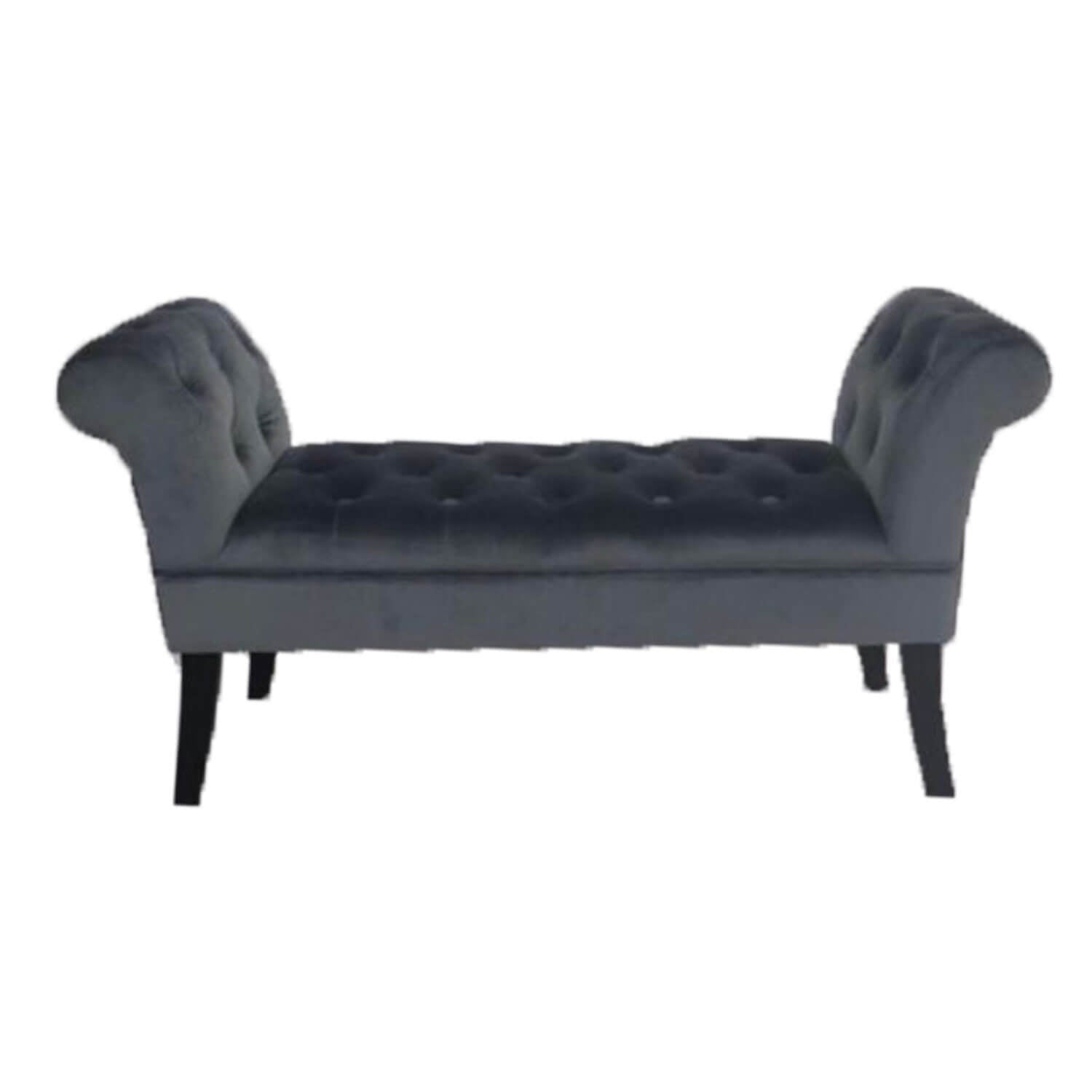 The Home Bedroom Velvet Plush Giselle Stool - Grey 1 Shaws Department Stores