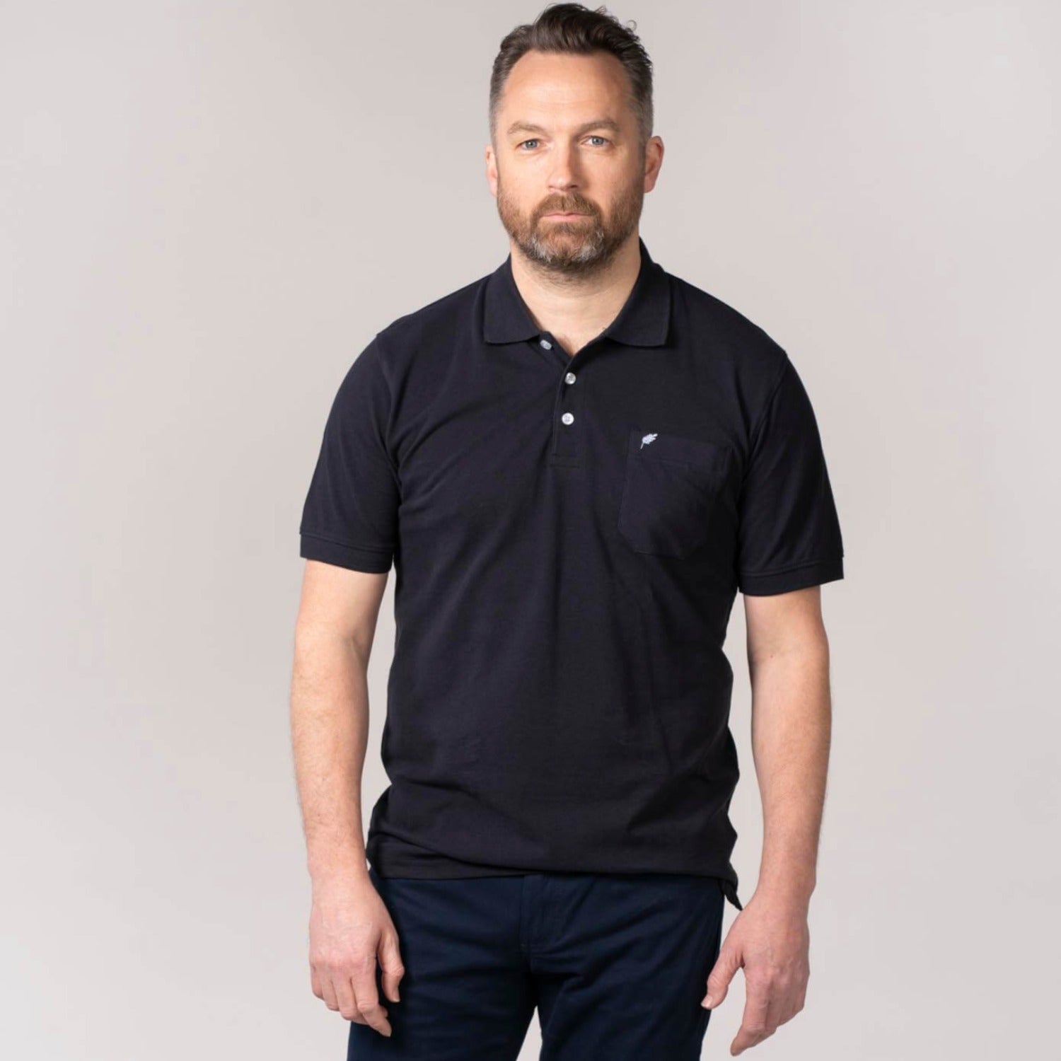 Yeats Niels Short-sleeve Polo - Ultra Dark Navy 1 Shaws Department Stores