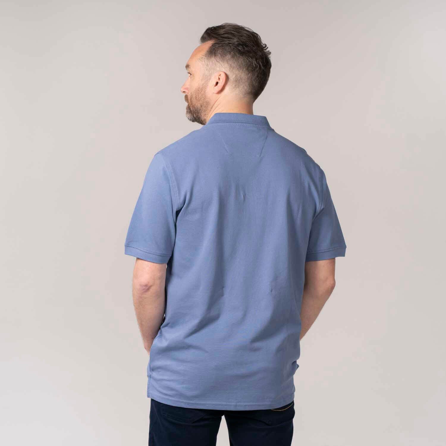 Yeats Niels Short-sleeve Polo - Colony Blue 4 Shaws Department Stores