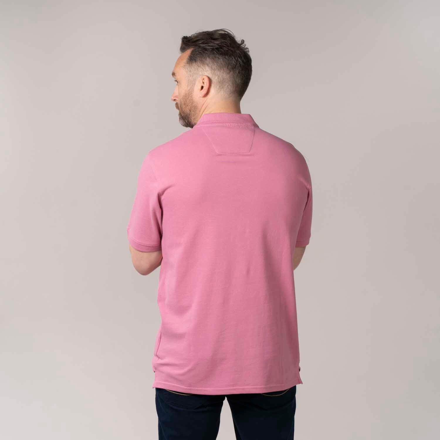 Yeats Niels Short-sleeve Polo - Dusty Rose 2 Shaws Department Stores