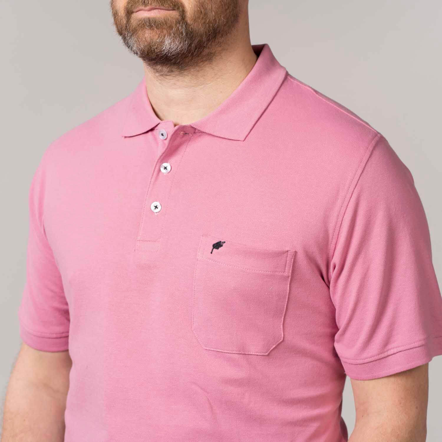 Yeats Niels Short-sleeve Polo - Dusty Rose 4 Shaws Department Stores