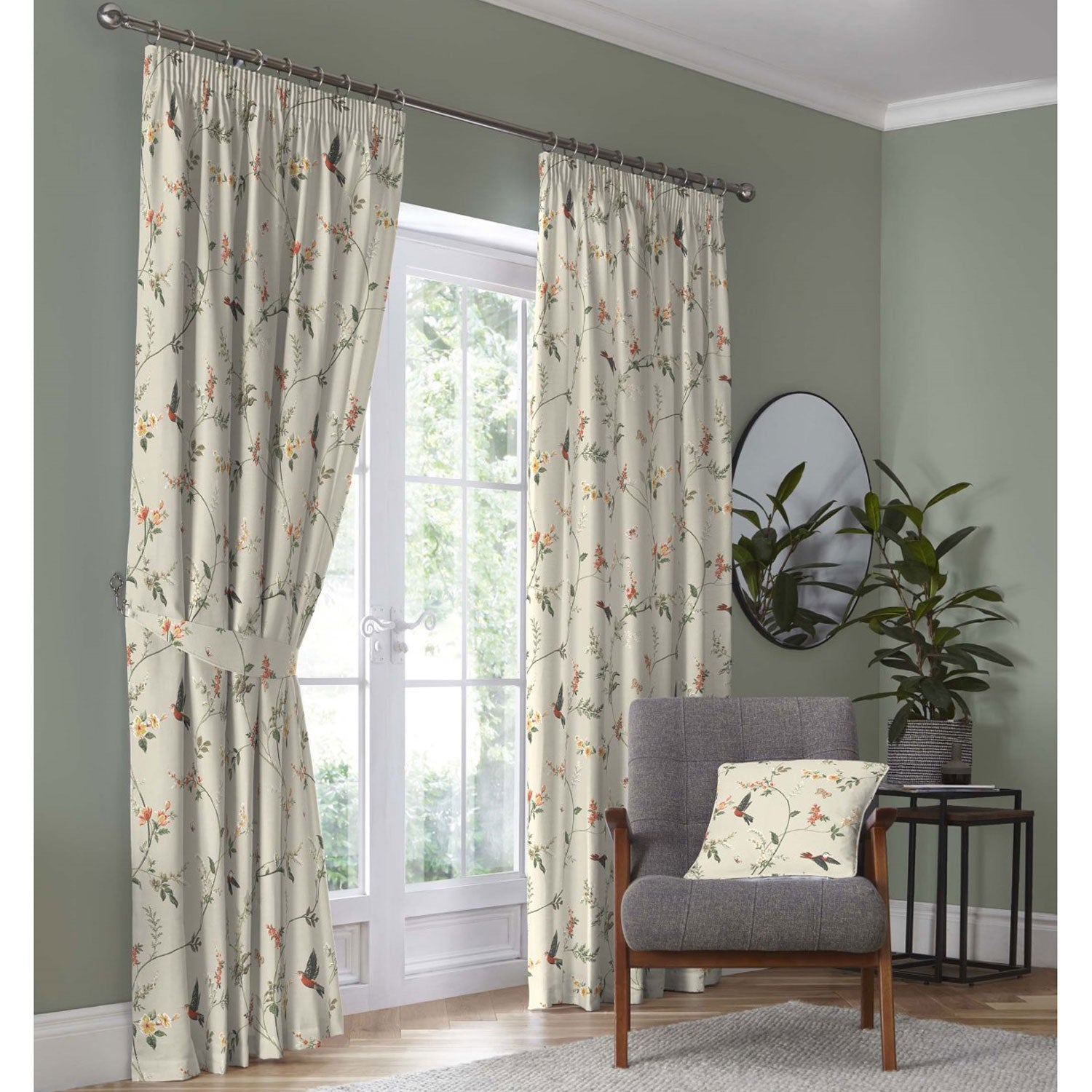 The Home Bedroom Darnley Pencil Pleat Curtains 66 X 72 - Coral 1 Shaws Department Stores
