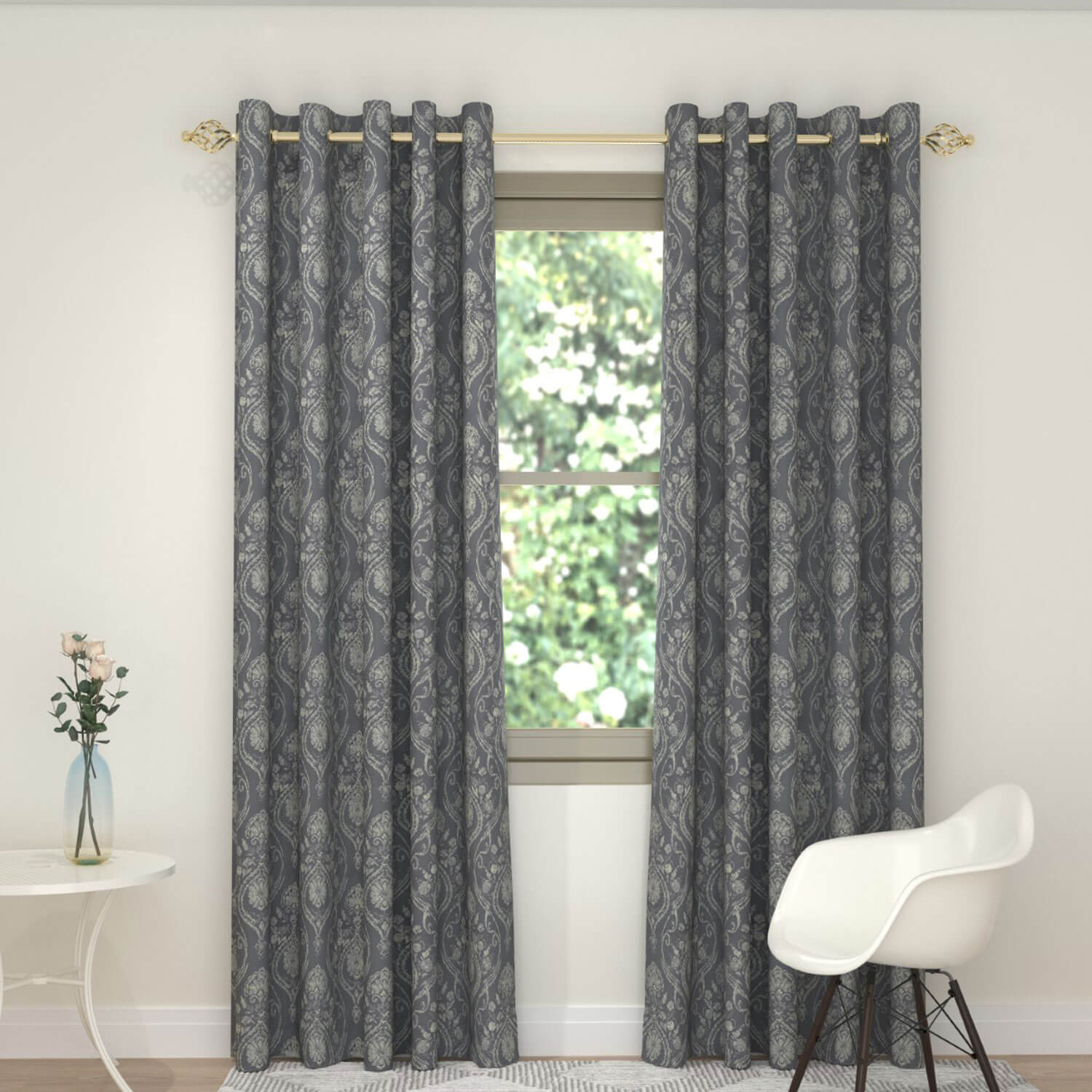 Imperial Interlined Readymade Curtain - 90x90 - Silver – Shaws ...